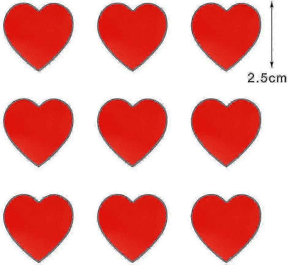 500 Pcs Matte Red Self-adhesive Heart Shape Paper Labels Party Decor