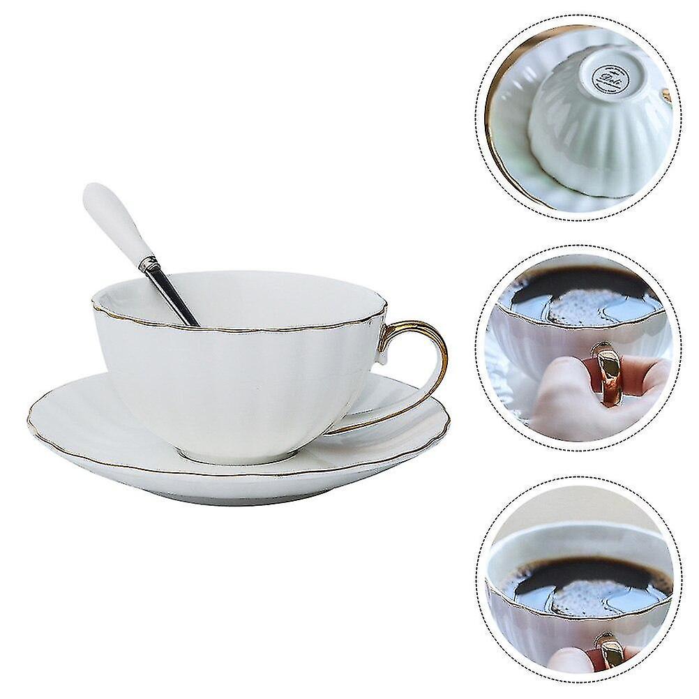 Coffee Tea Sets Household Exquisite Coffee Cup Dish Ceramic Cup With Spoon Saucer Other Glass