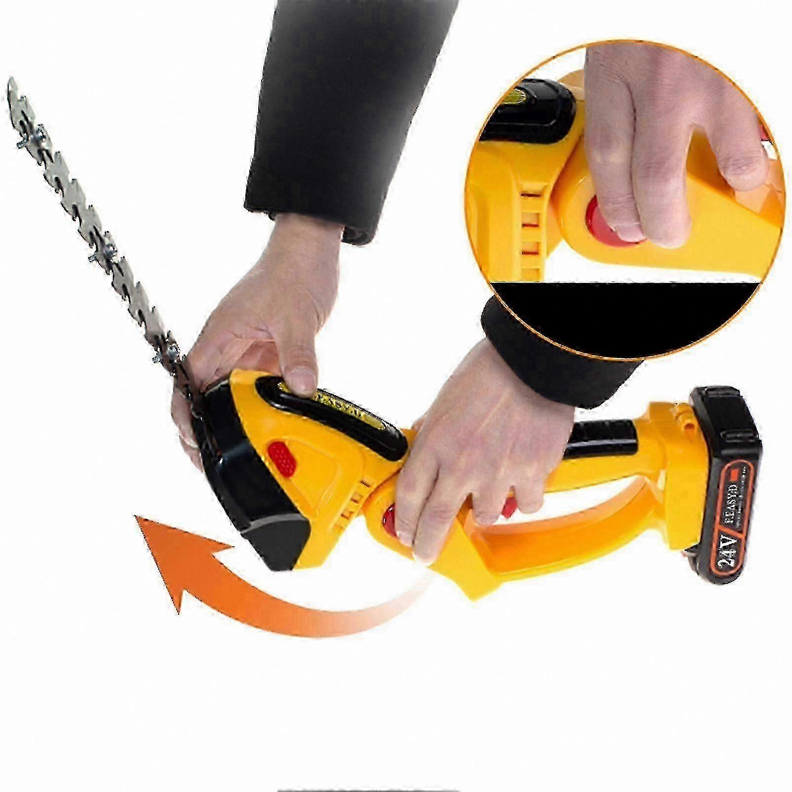 Wireless Hedge Trimmer with 18650 Lithium Battery and 90-Degree Adjustable Handle