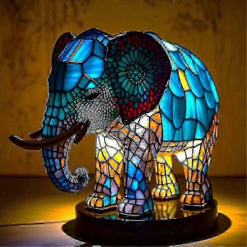 Elephant Animal Lamp Colourful Resin Lamp For Tiffany Lamp Table Lamp