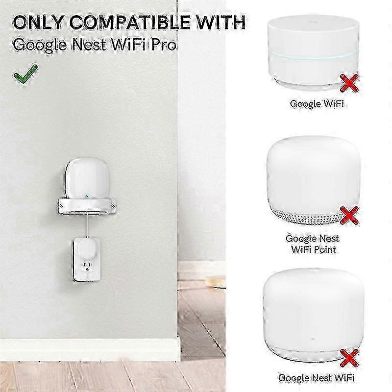 For Google Nest WiFi Pro Wall Mounting Bracket Wall Storage, 2 PCS