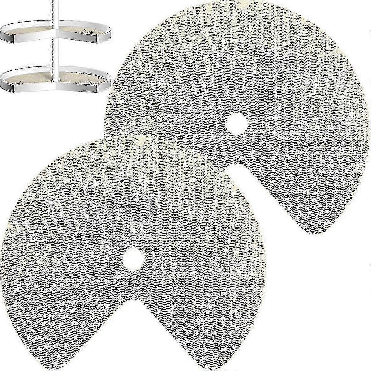 2Pcs Lazy Shelf Liner Circle Kitchen Liners Non Adhesive Cabinet Liners Non Slip Fridge Mats for Dr hwy