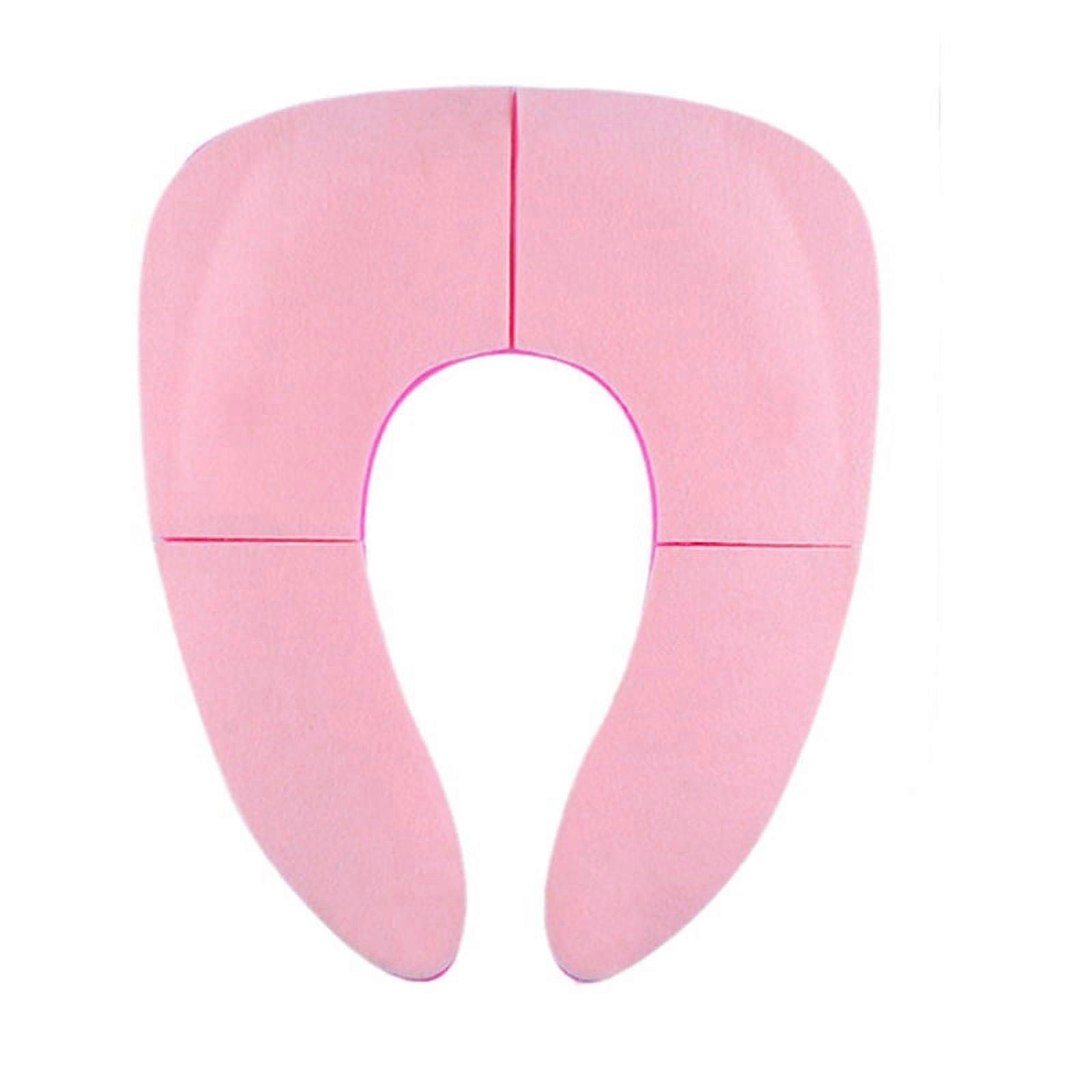 Folding Travel Toilet Seat for Toddlers - Portable & Secure , Non- Suction Cups Pink