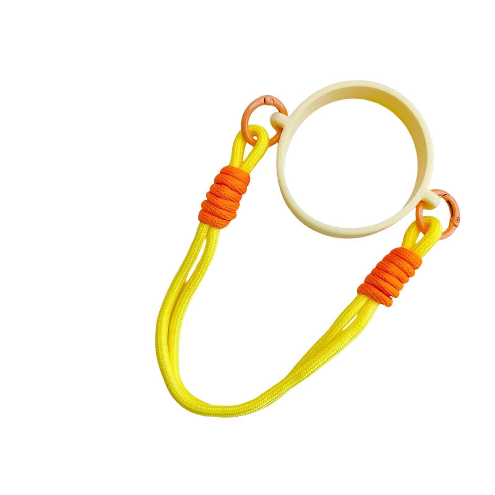 Portable Silicones Cup Sleeve With Portable String For Coffee Drinkware Water Bottles Beverage Carriers  Yellow
