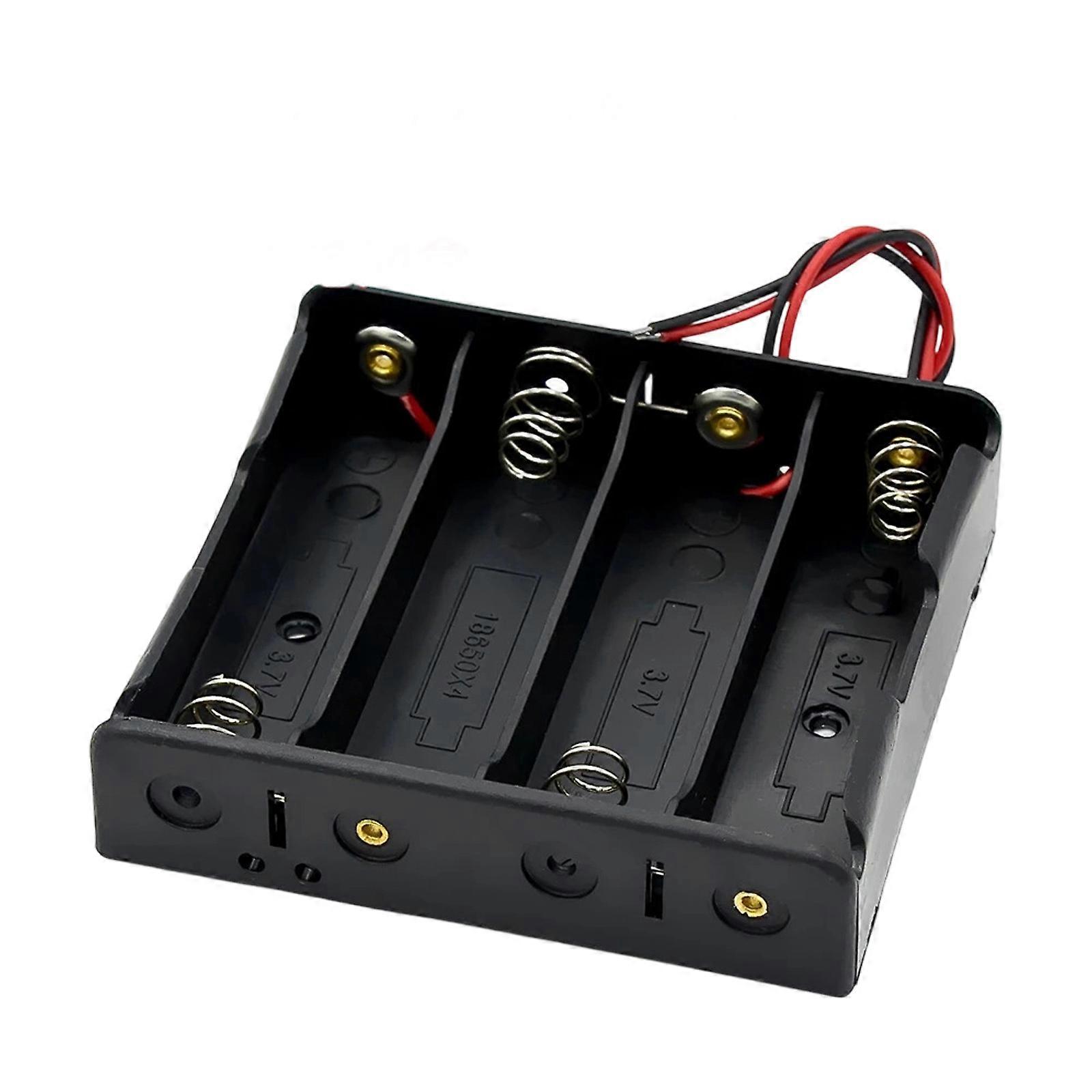 Universal 18650 Battery Holder & Charging Station Base With Thick Gauge Wire Supporting 1-4 Cell Configurations Multicolor
