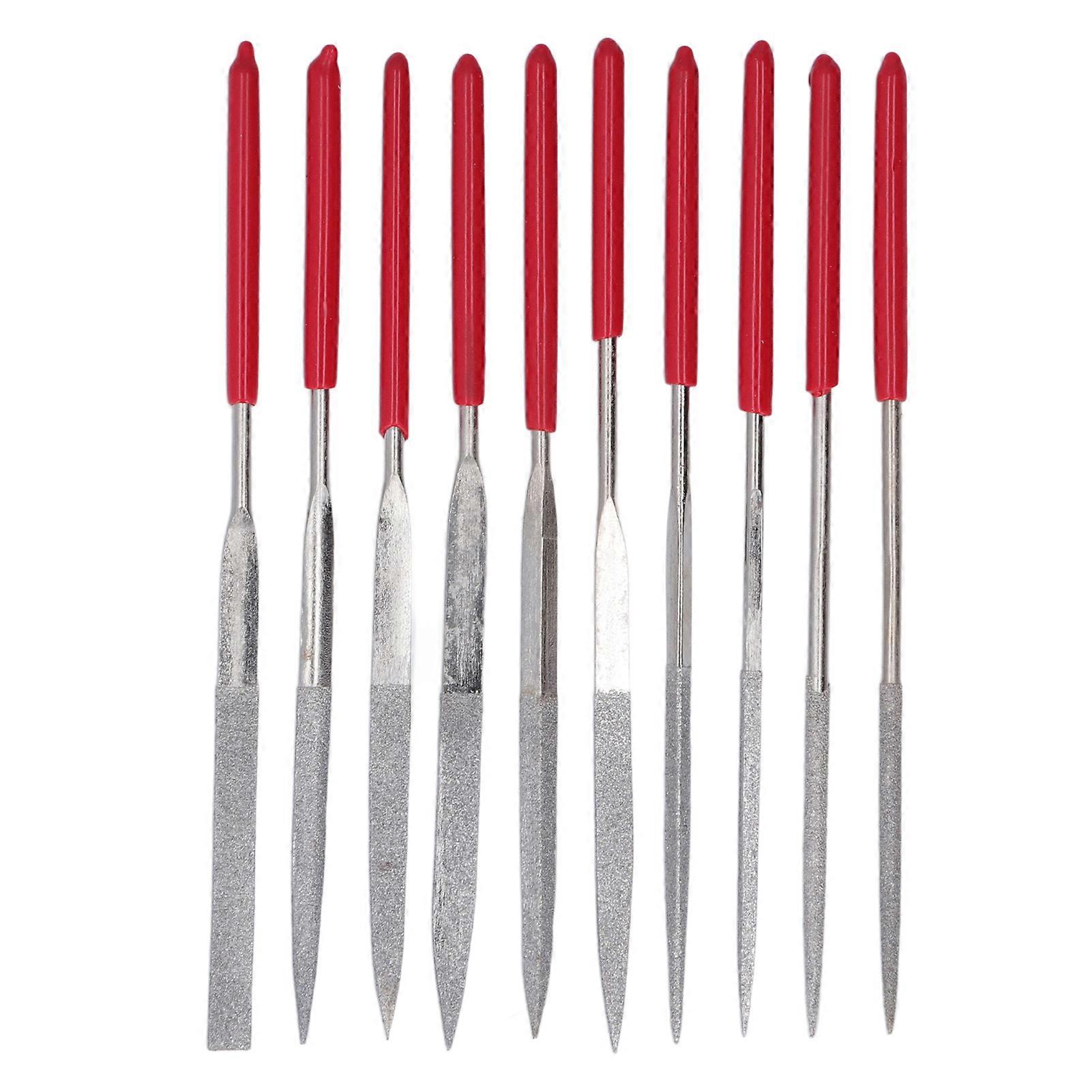 10 Pcs Needle File Set Diamond Model Grinding Trimming Needle File Kit for Material Processing