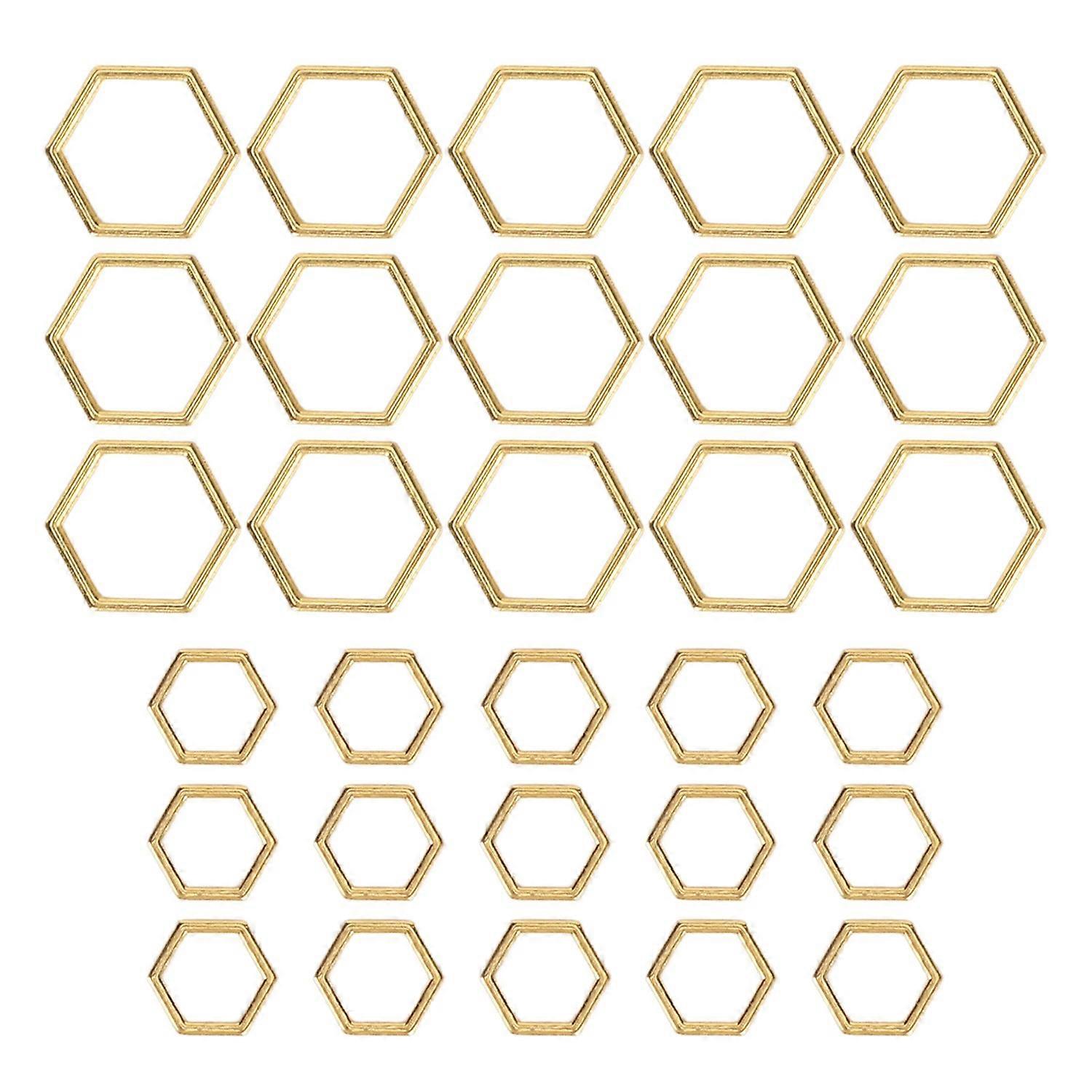 30pcs Hexagonal Knitting Stitch Markers Plating Process Fade Resistant Zinc Alloy for DIY Craft Gold