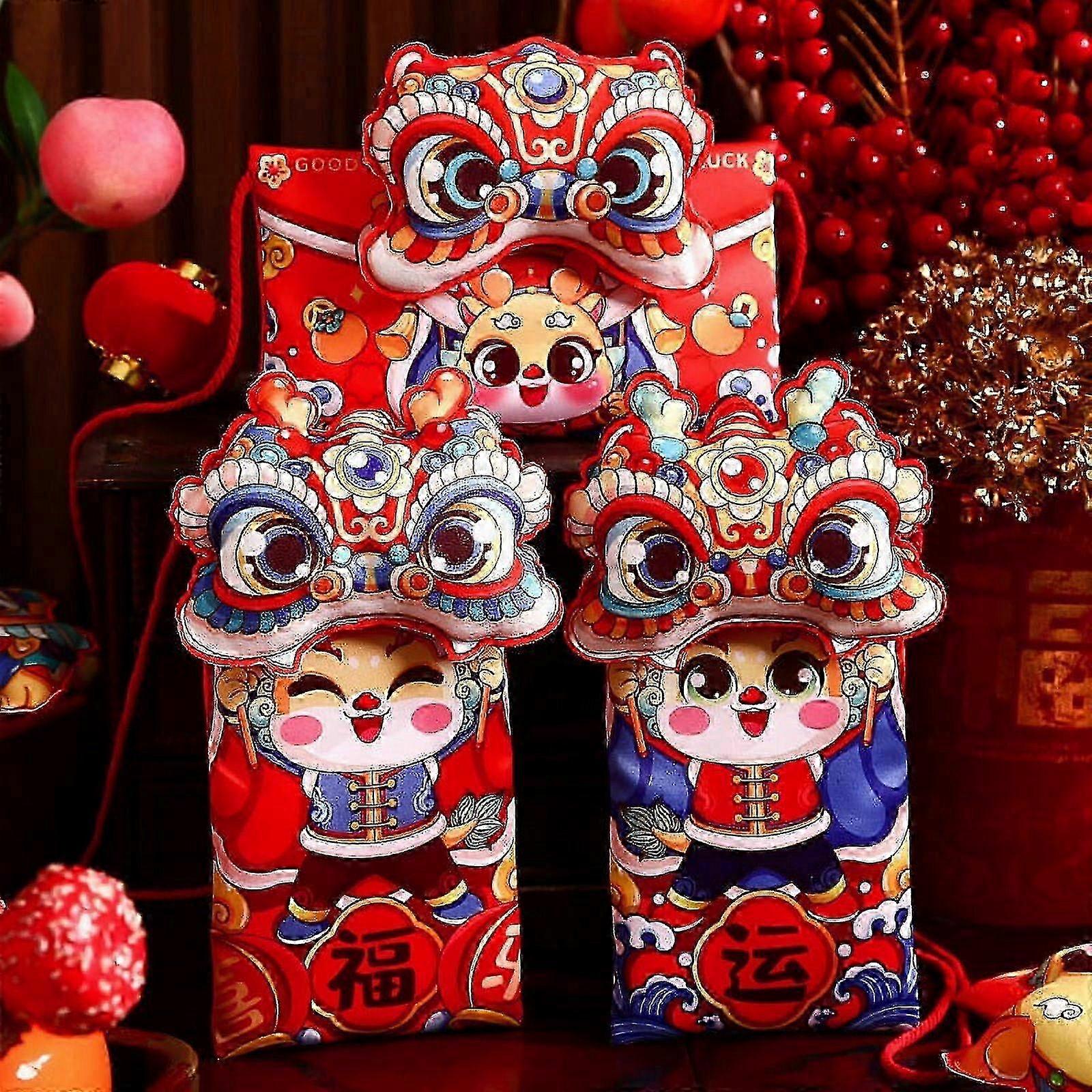 2024 Dragon Year Chinese New Year Fabric Red Envelope Spring Festival Children'S New Year Money Red Envelope C