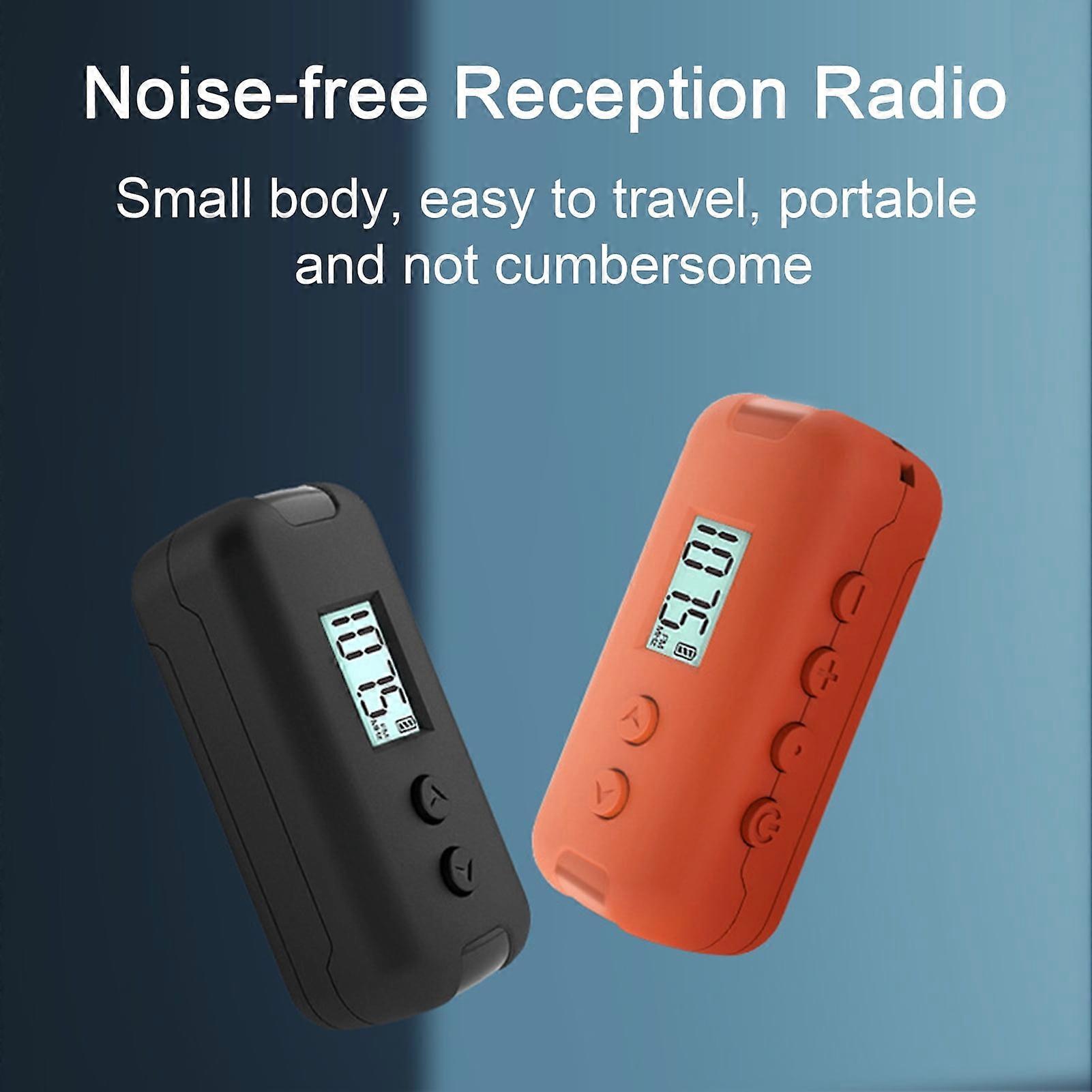 SUSUchens Portable FM Radio with DSP Chip Clear Reception Noise-Free HiFi Sound Strong Signal High-performance Radio Black