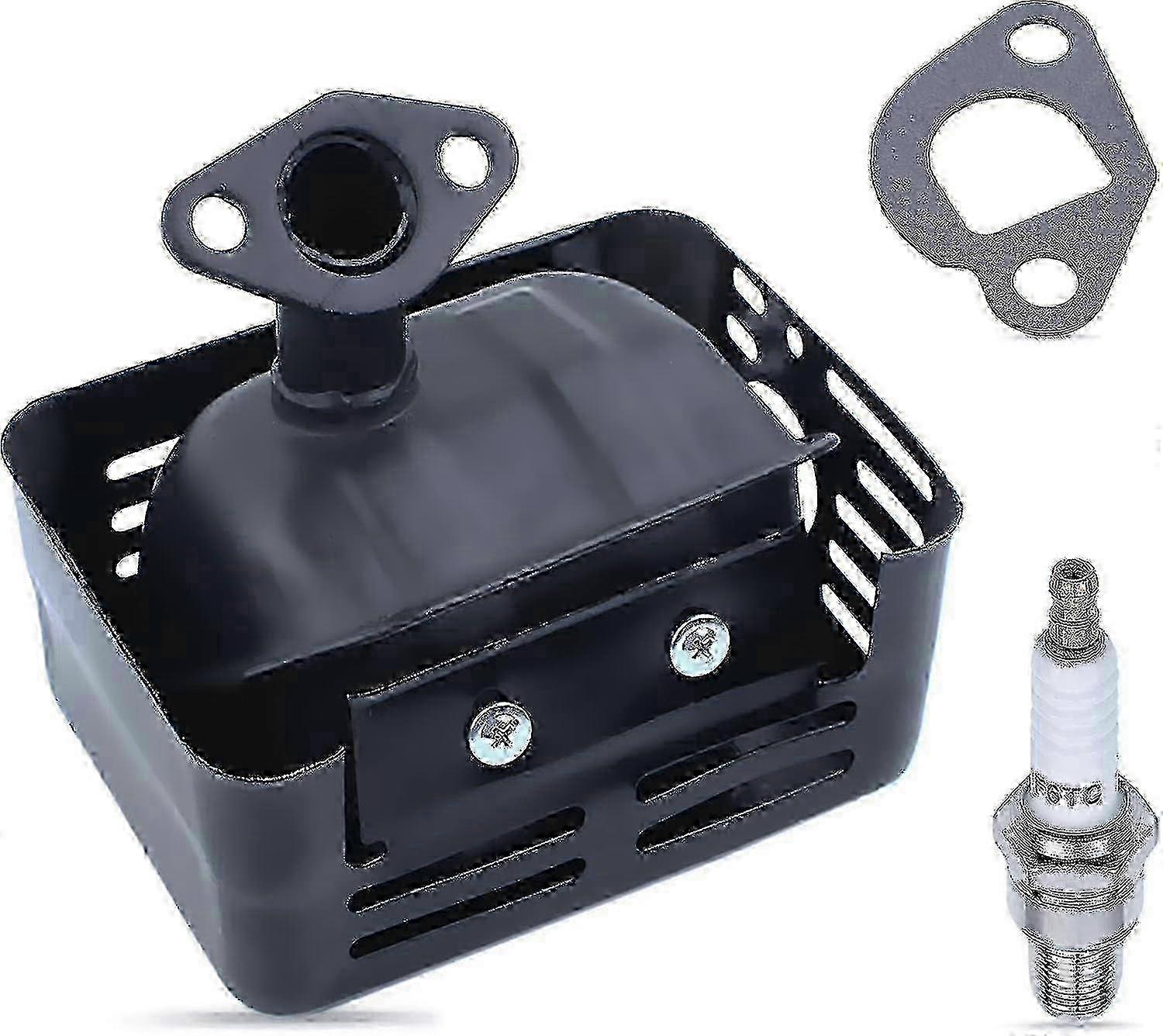 Exhaust Muffler Kit Suitable for Certain Brands, Includes Pipe + Gasket + Spark Plug