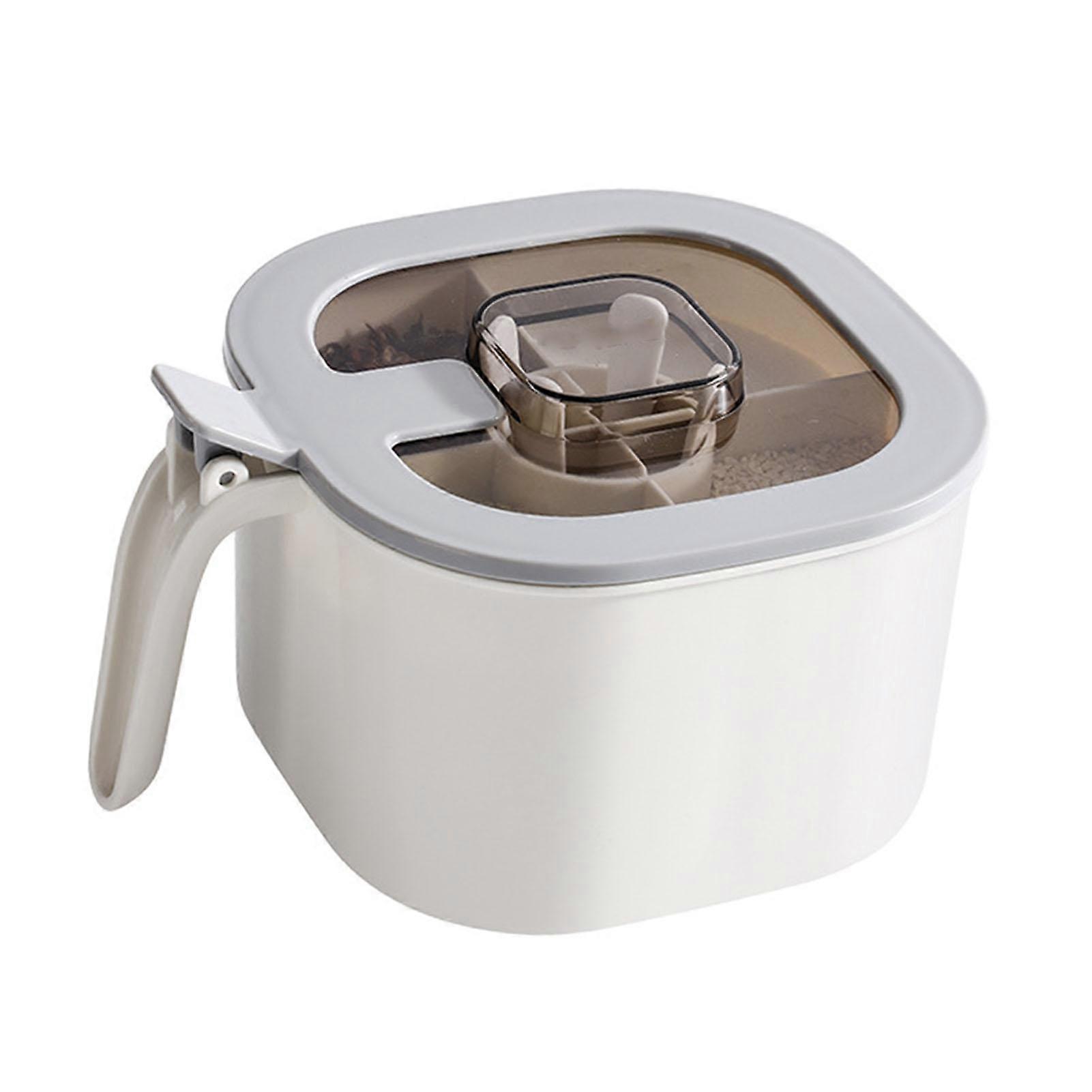 4 Grid Seasoning Box Plastic 4 Compartments Condiments Container Airtight Dampproof Spice Box with