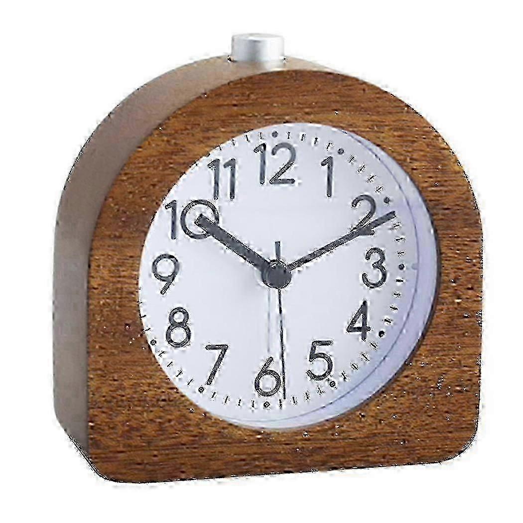 Alarm Clock Without Ticking Retro Wooden Alarm Clock With Dial Alarm Light Quiet Table Clock With S