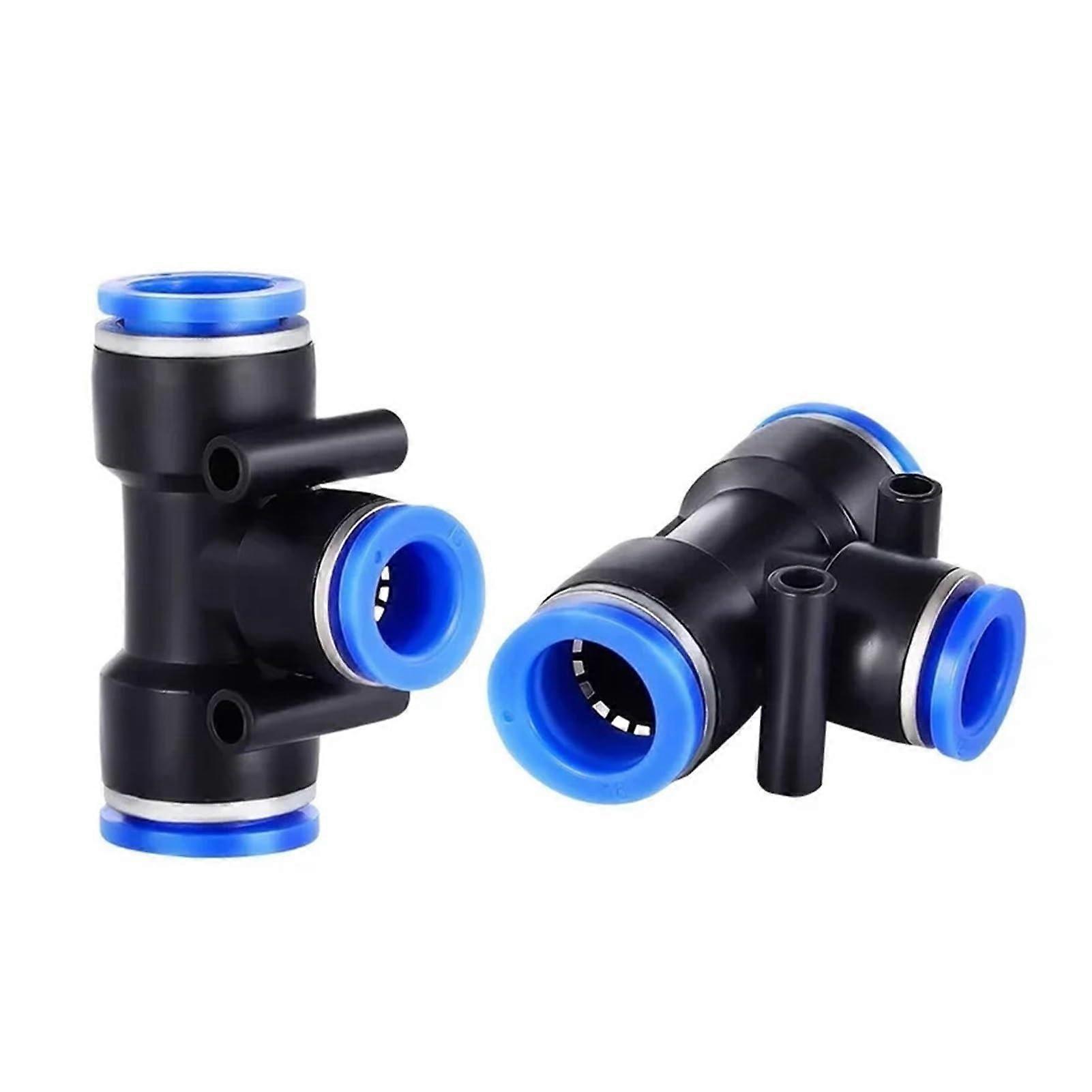 Pneumatic Push to Connect Air Tubing Tee Union Fittings for 416mm OD, Quick Connect, 50 Pack
