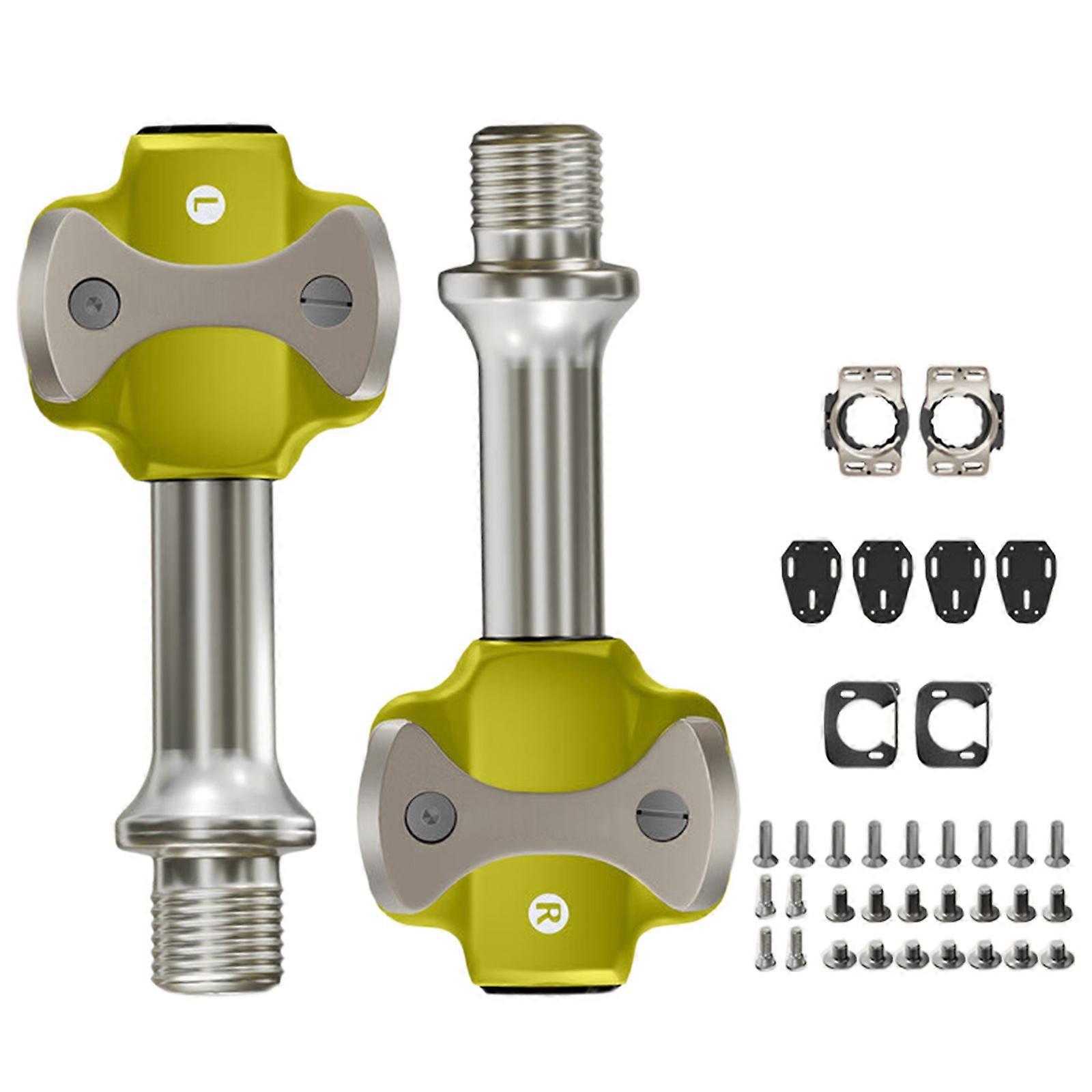 High Strength Aluminum Alloys Clipless Pedals Smooth Rotation Auto Locking Cycling Pedals Bicycles Part Enduring  Yellow