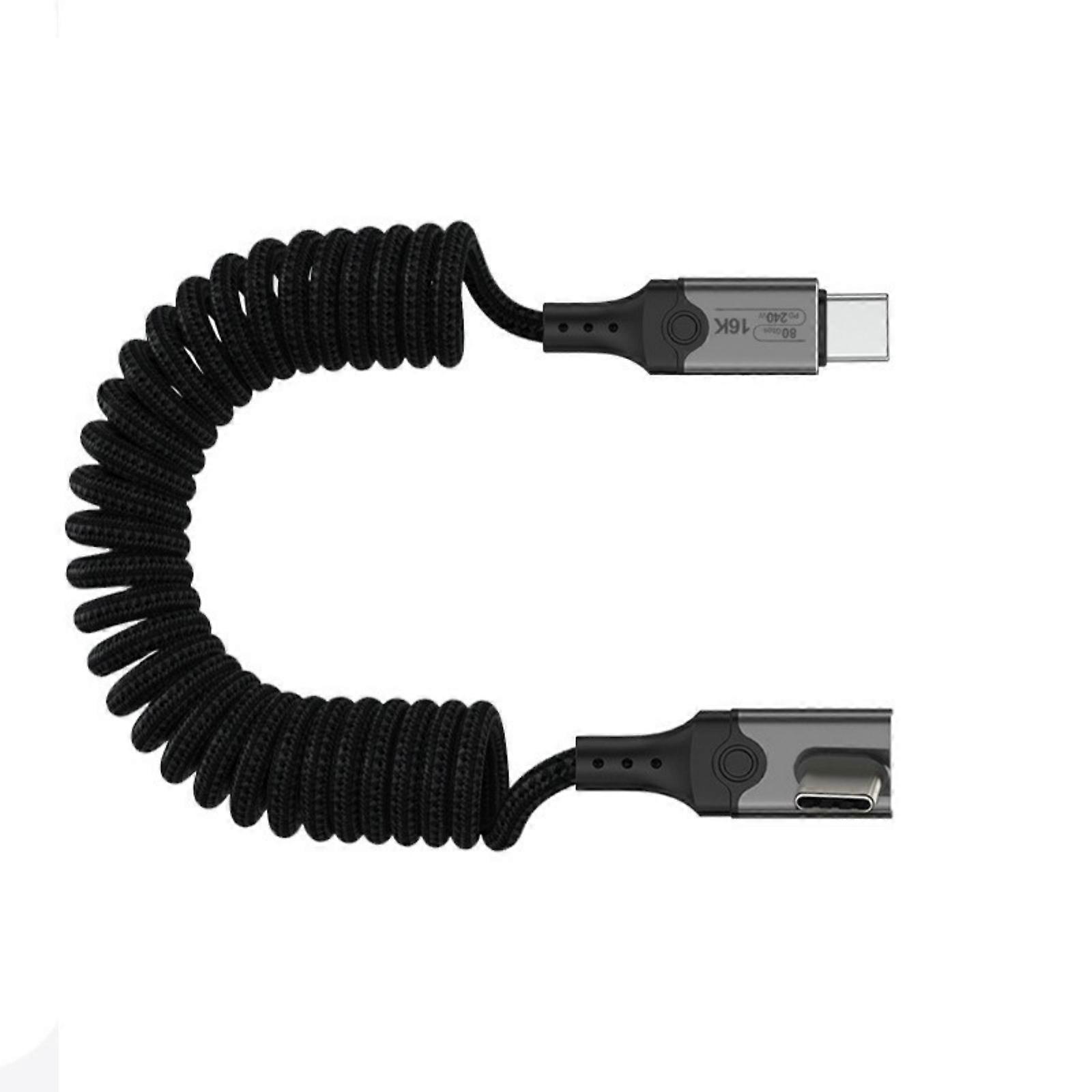 USB5 Braided Charging Cable 240W Power Delivery 80Gbps Speed 16K Resolution for Type C Electronics Multicolor