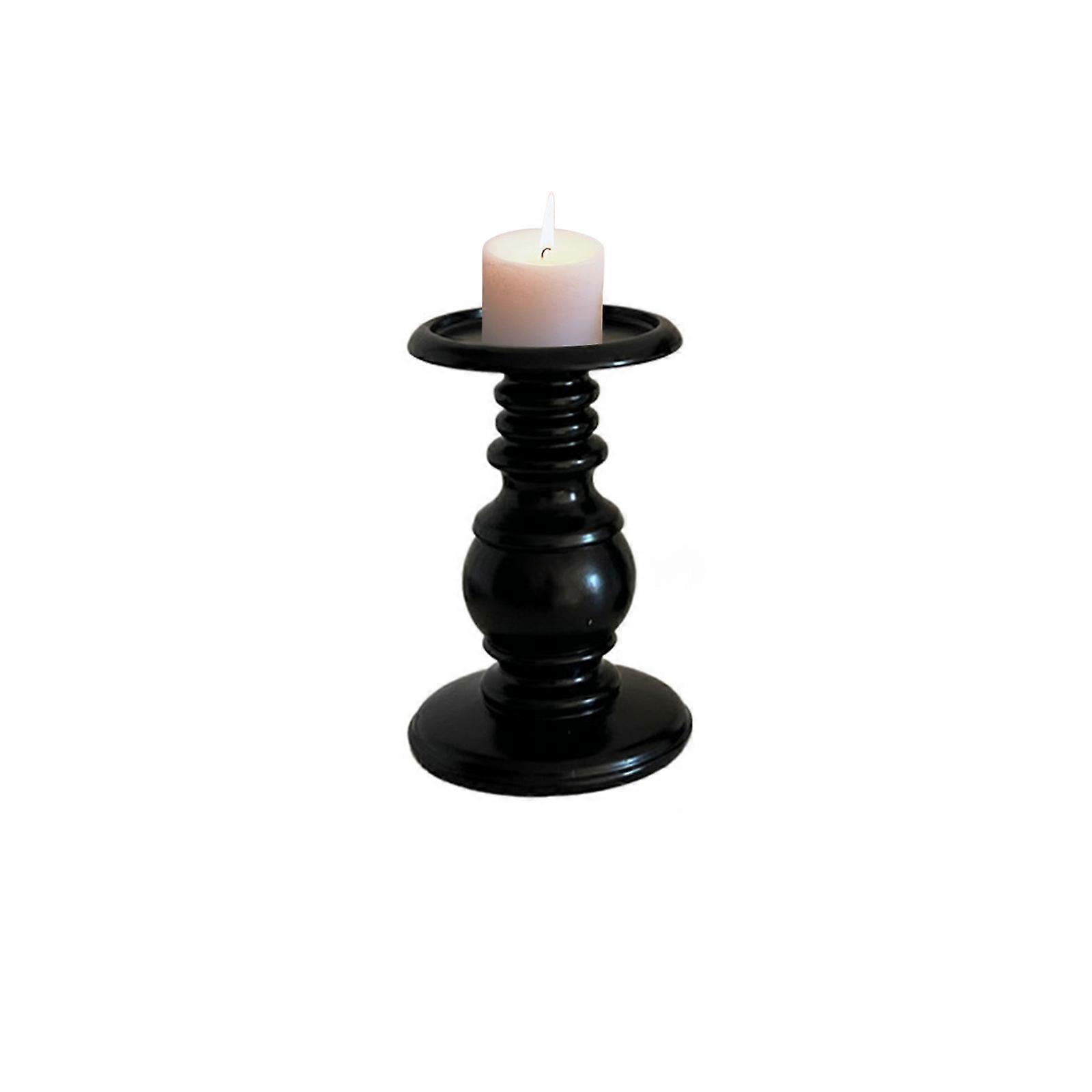Black Candle Holder Decorative Candlestick Candle Stand Modern Designs,Stable Structure Suitable for Various Settings  small