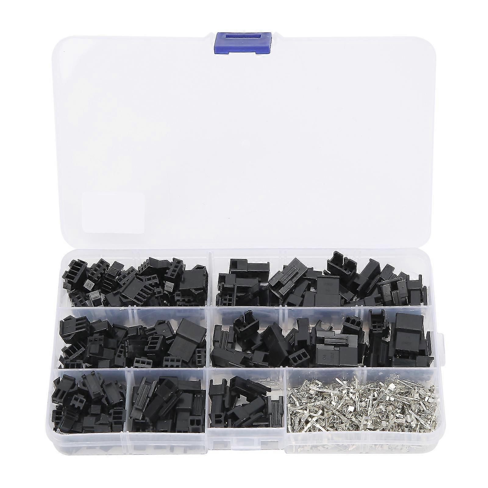480pcs 2.54mm 2/3/4 Pin Headers Socket Connectors Adapter Terminal Assortment Kit