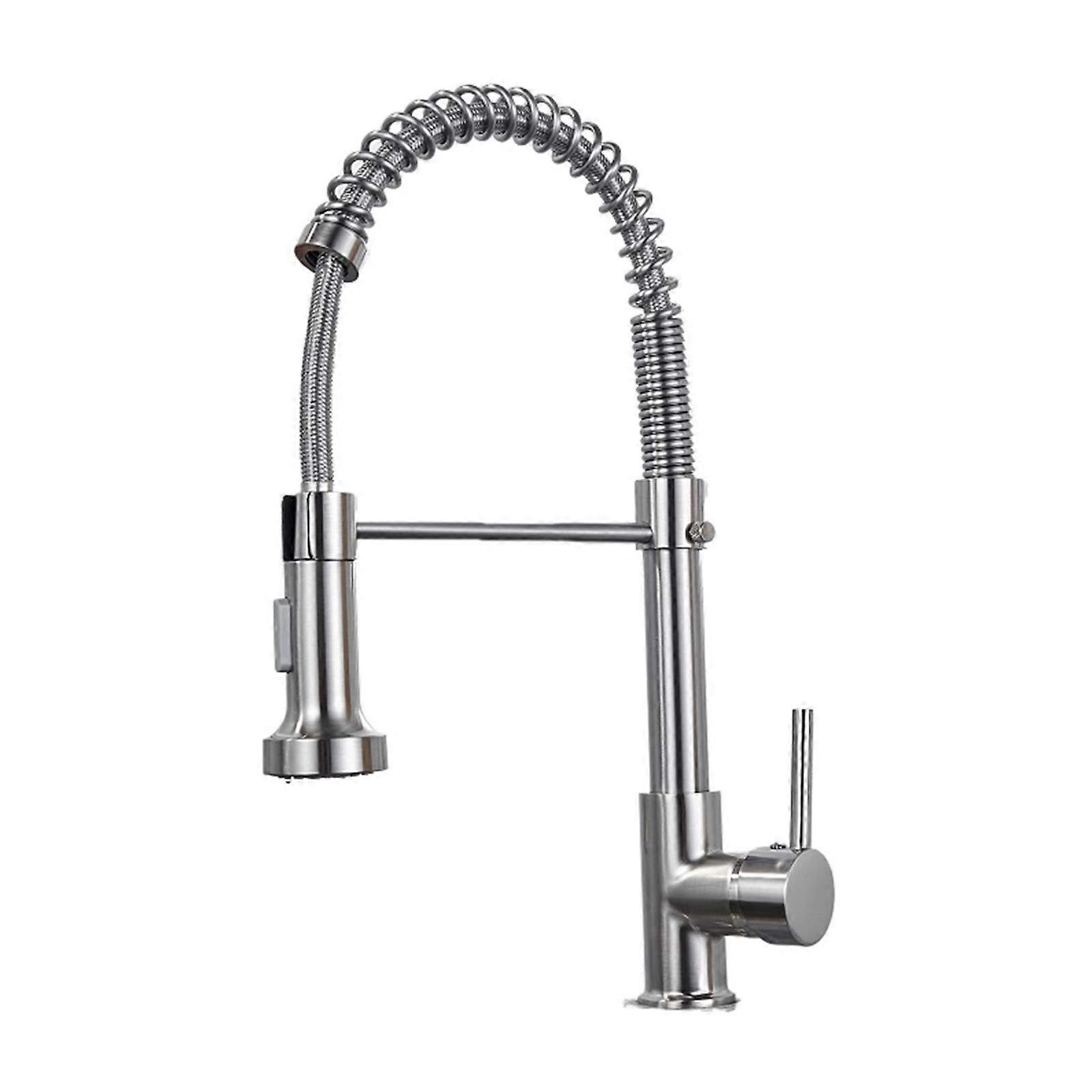 Kitchen Sink Faucet with Pull Down Sprayer, 360° Swivel Single Handle, 2 Modes Copper, Brushed Finish