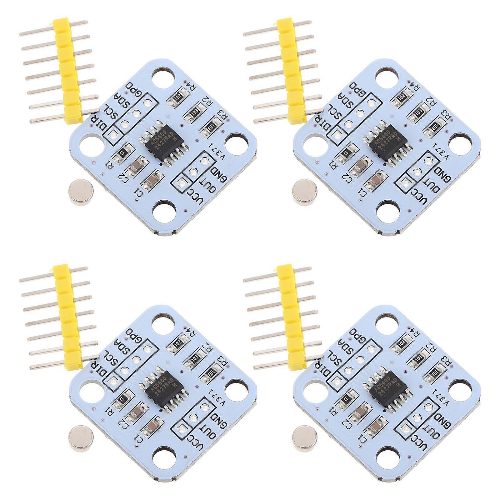 Magnetic Encoder Angle Sensor Module for Precise Angle Measurement 4Pcs Silver