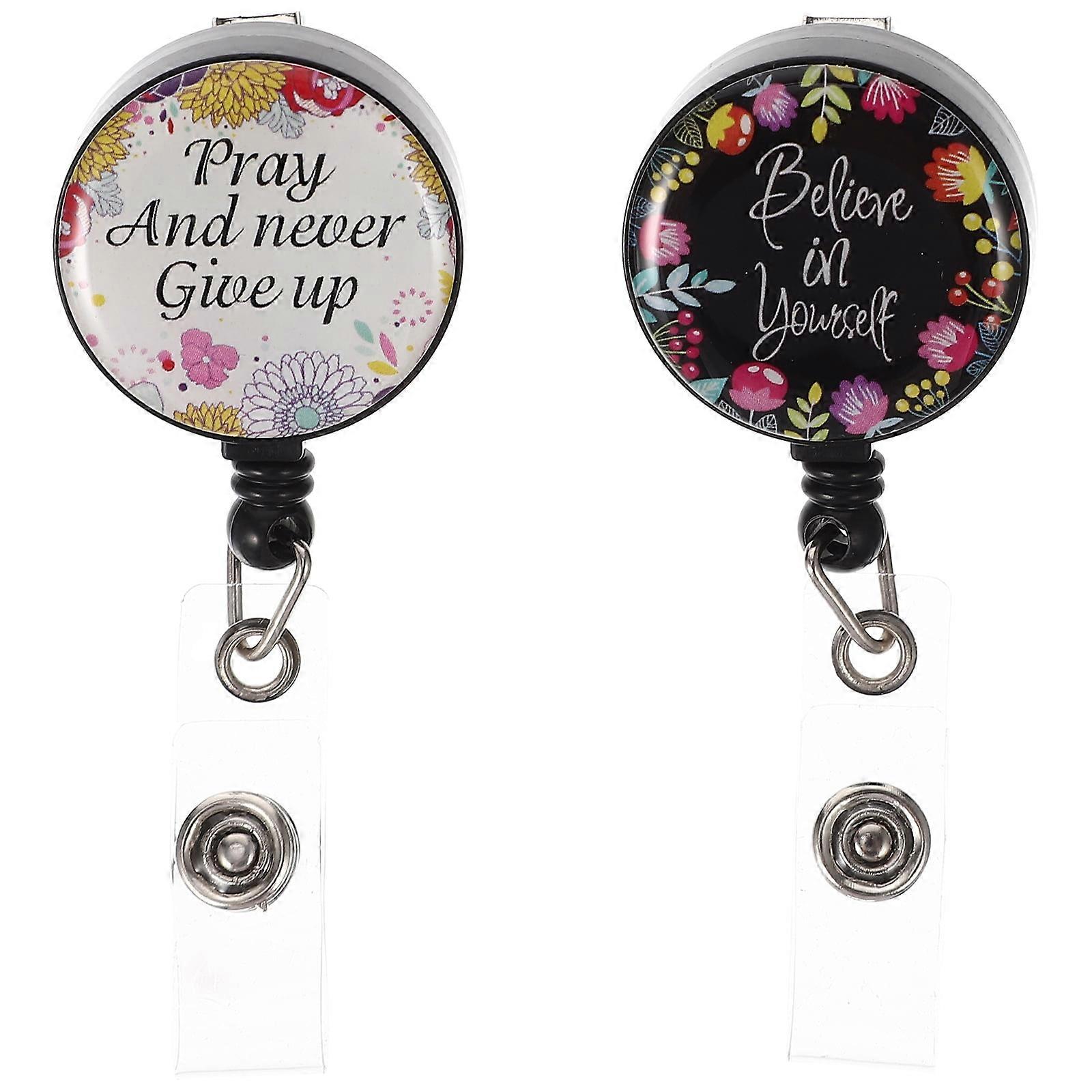 Eease 2Pcs Reusable Badge Holders Portable Badge Holder Rotatable Badge Clips Badge Holder