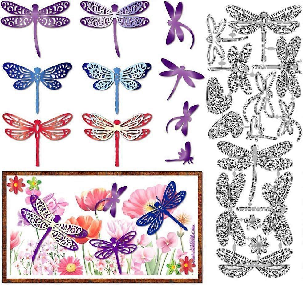 Layered Dragonfly Metal Die Cuts Dragonfly Wings Cutting Dies Stencil Insects Embossing Scrapbooking Cuts Template for DIY Scrapbooking Craft Card Mak