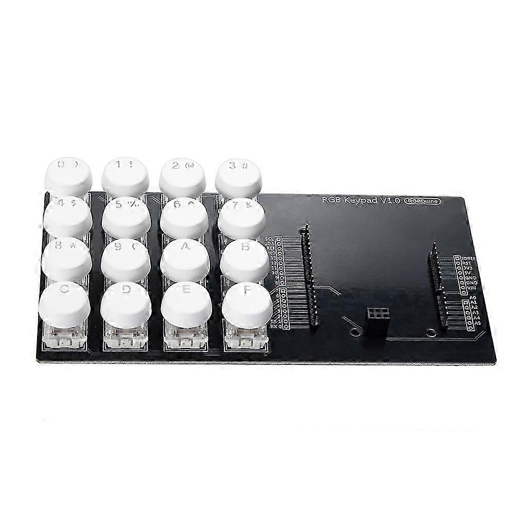 RGBDuino RGB Keypad V1.0 4x4 keypad DC5V with RGB Backlight White Round Keycaps for Duino Boards