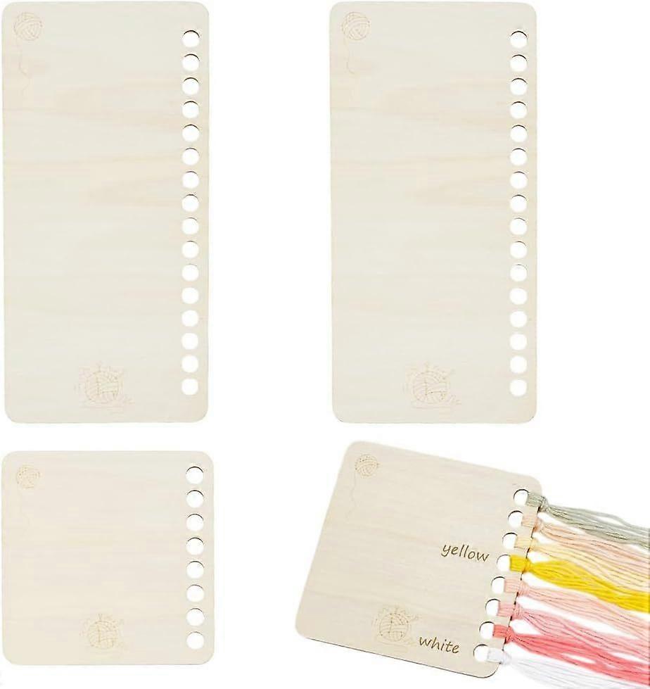 4 Pcs 2 Sizes Wood Thread Winding Boards Thread Organizer Card Temperature Blanket Planner for Handmade Items Thread Crochet Projects Rectangle and Sq