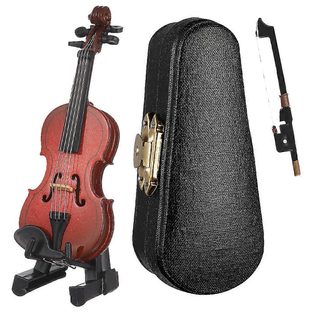 Tiny Violin Wooden Mini Violin Model for Desktop Decoration 4Sets