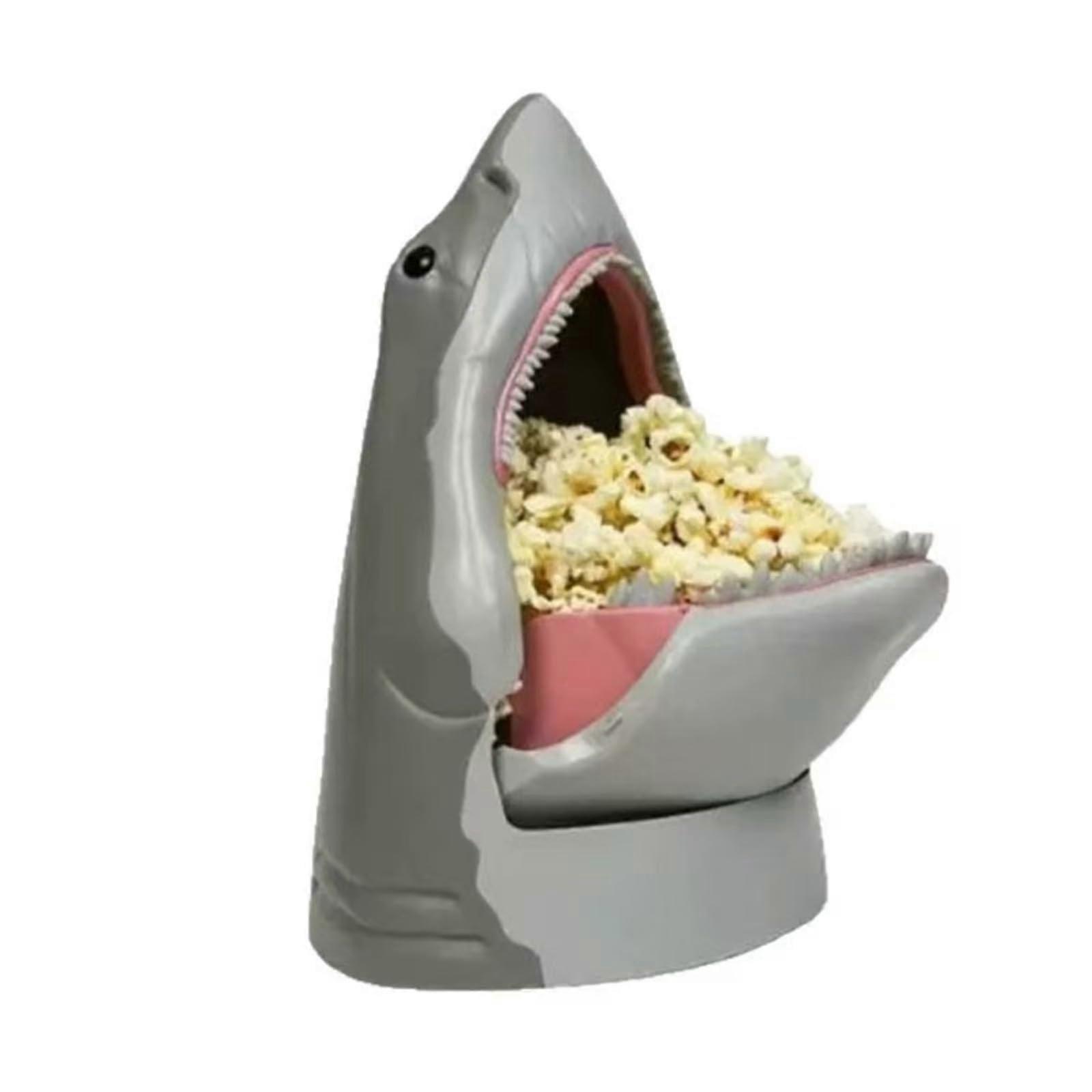 Shark Popcorn Bucket with Realistic 3D Design, Large 2L Snack Container for Parties and Movie Nights