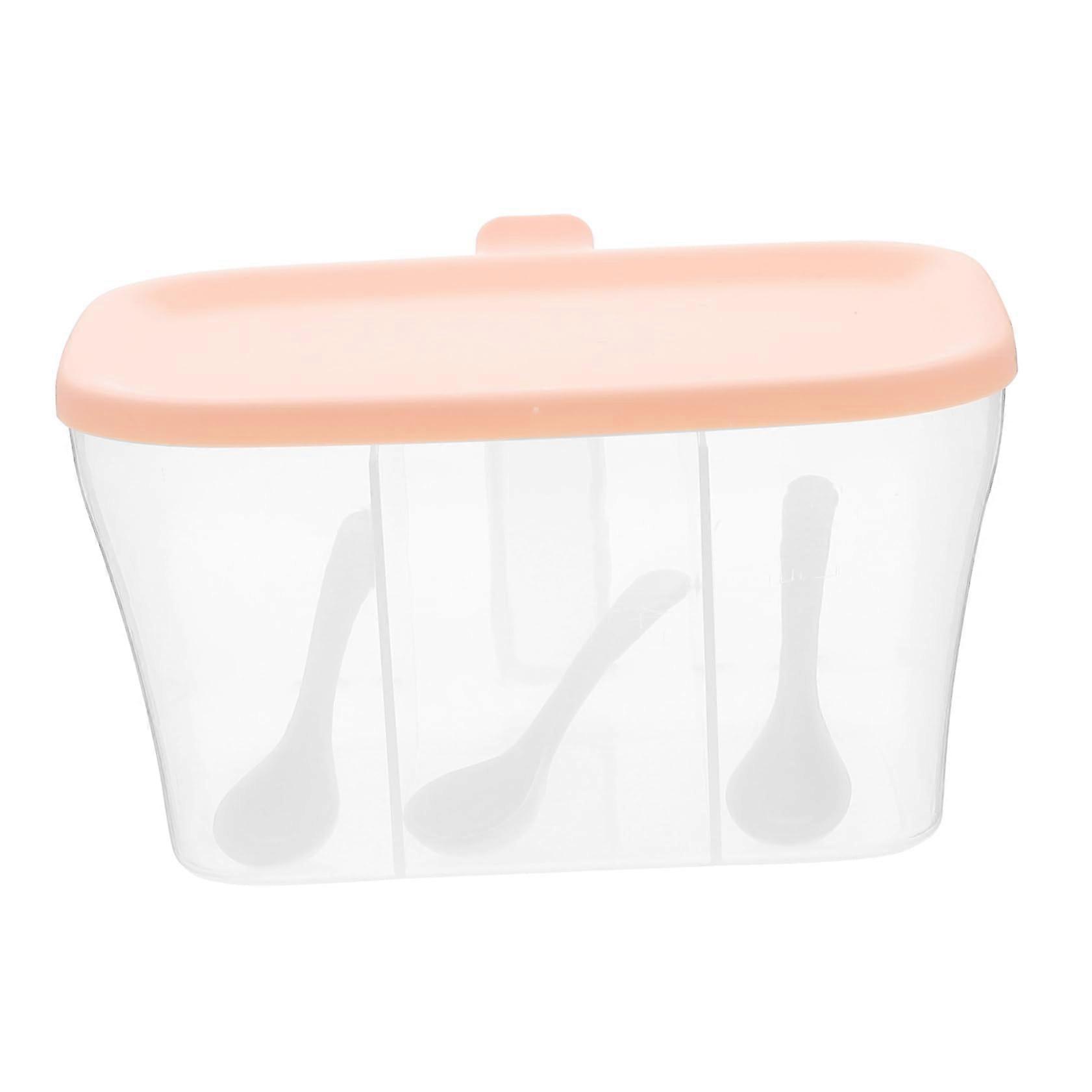 Spice Storage Containers Airtight Moisture Protection with Lids and Spoons Pink Kitchen Set