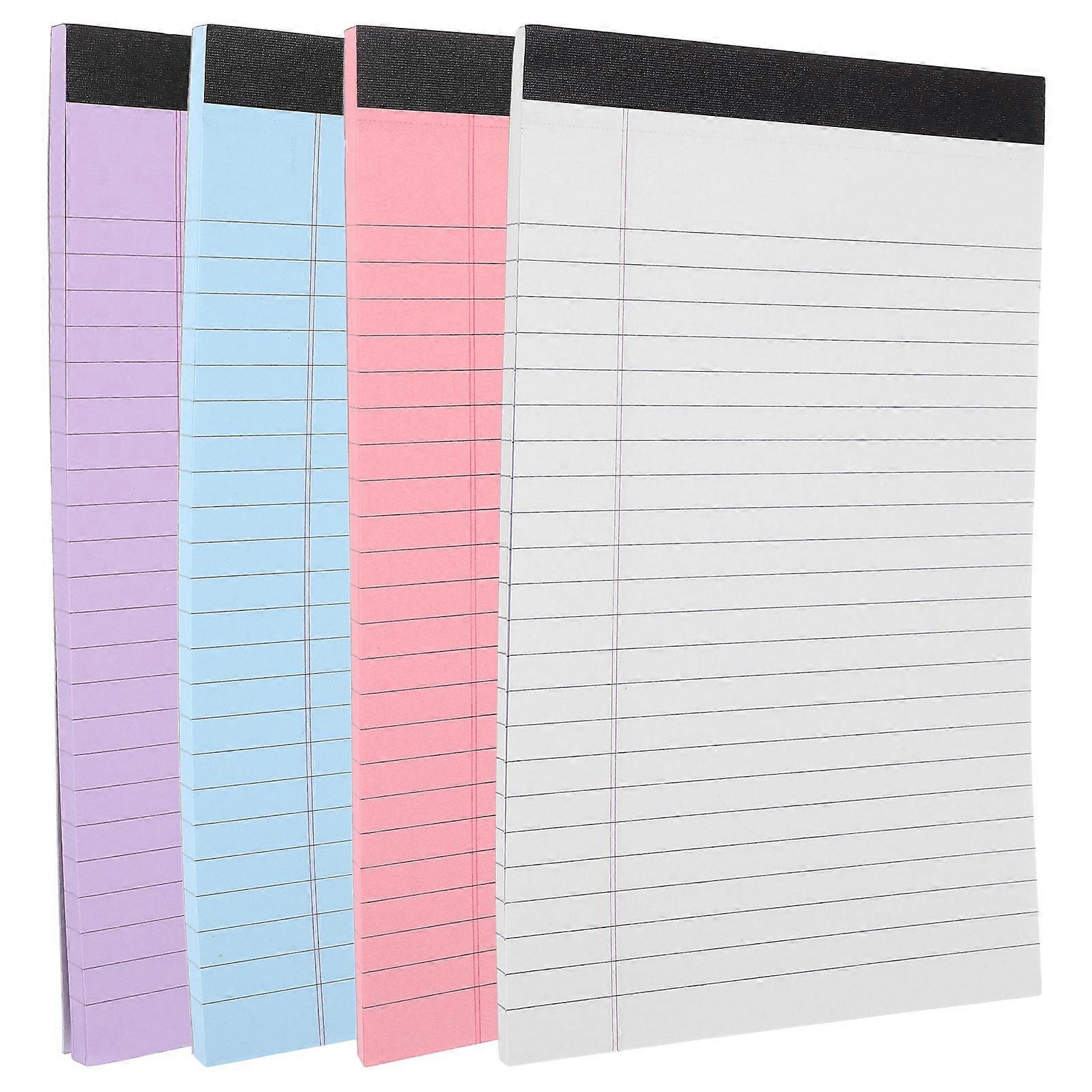 Assorted Color Paper Notepad for Note 4 Books Ruled Lined Writing Legal Pads