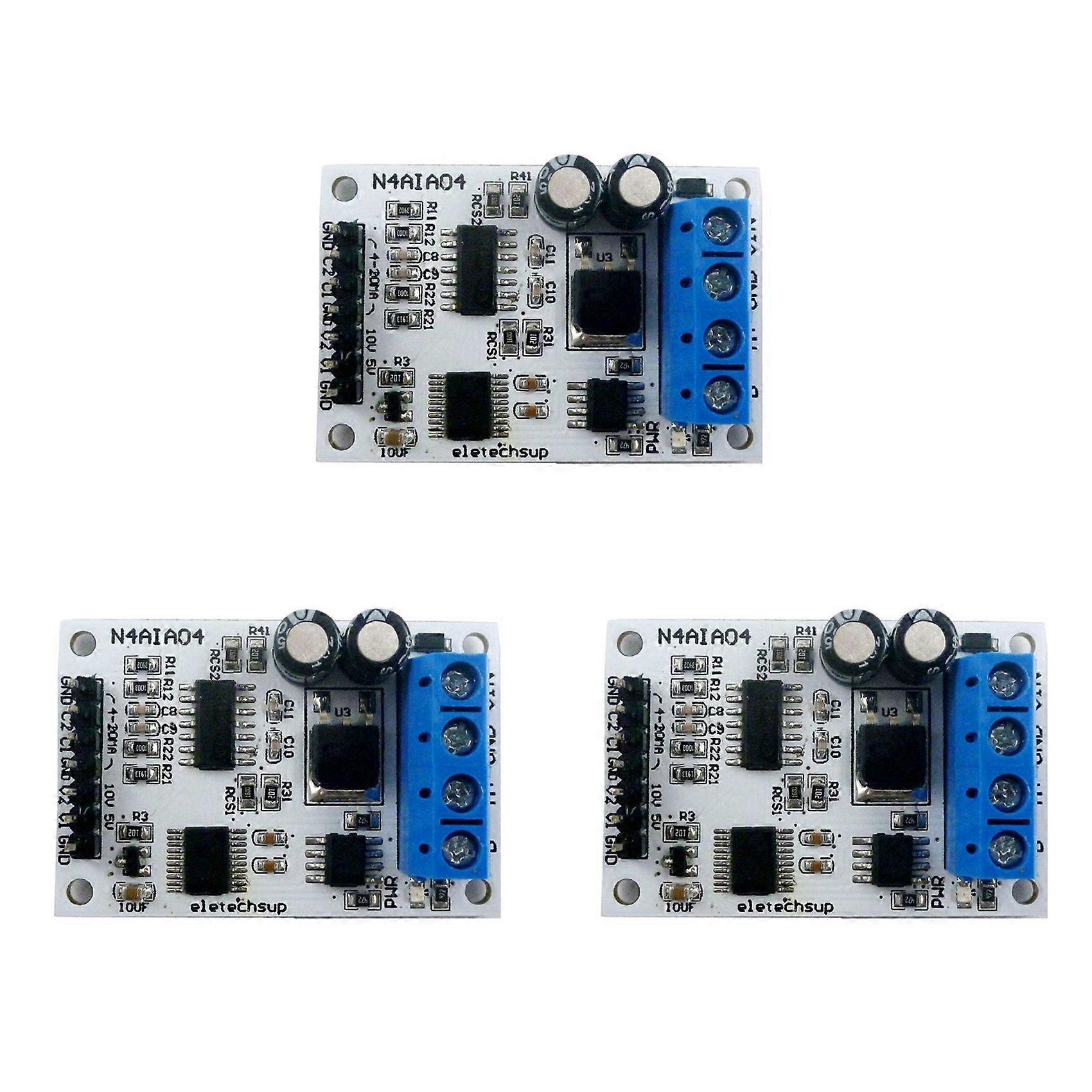 3X ELETECHSUP 4-20MA Voltage Signal Acquisition RS485 Modbus RTU Module for PLC Current Transmitter Measuring