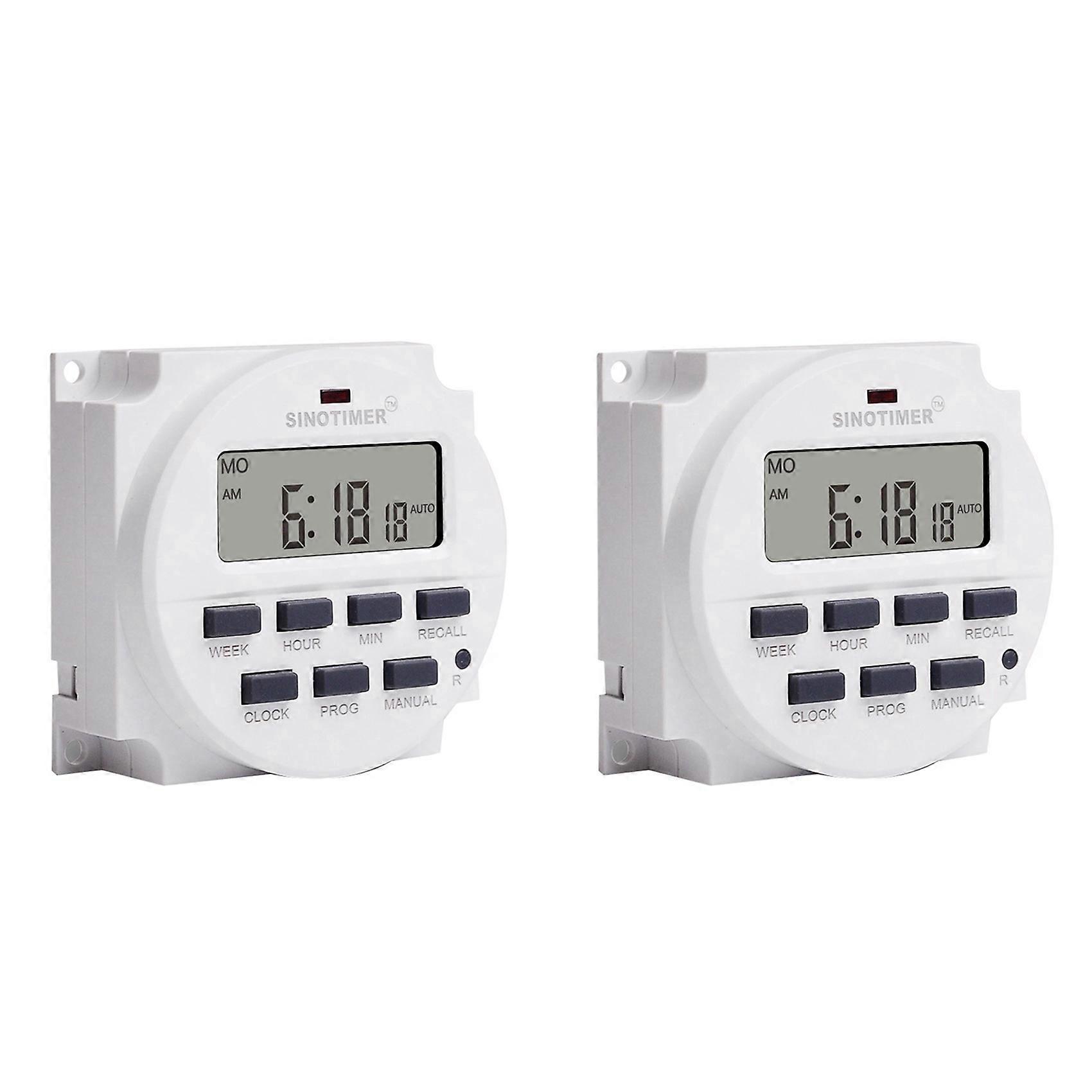 2X SINOTIMER TM618H-4 DC 12V Volt Voltage Output Digital 7 Days Weekly Programmable Timer Switch Time Relay Controller