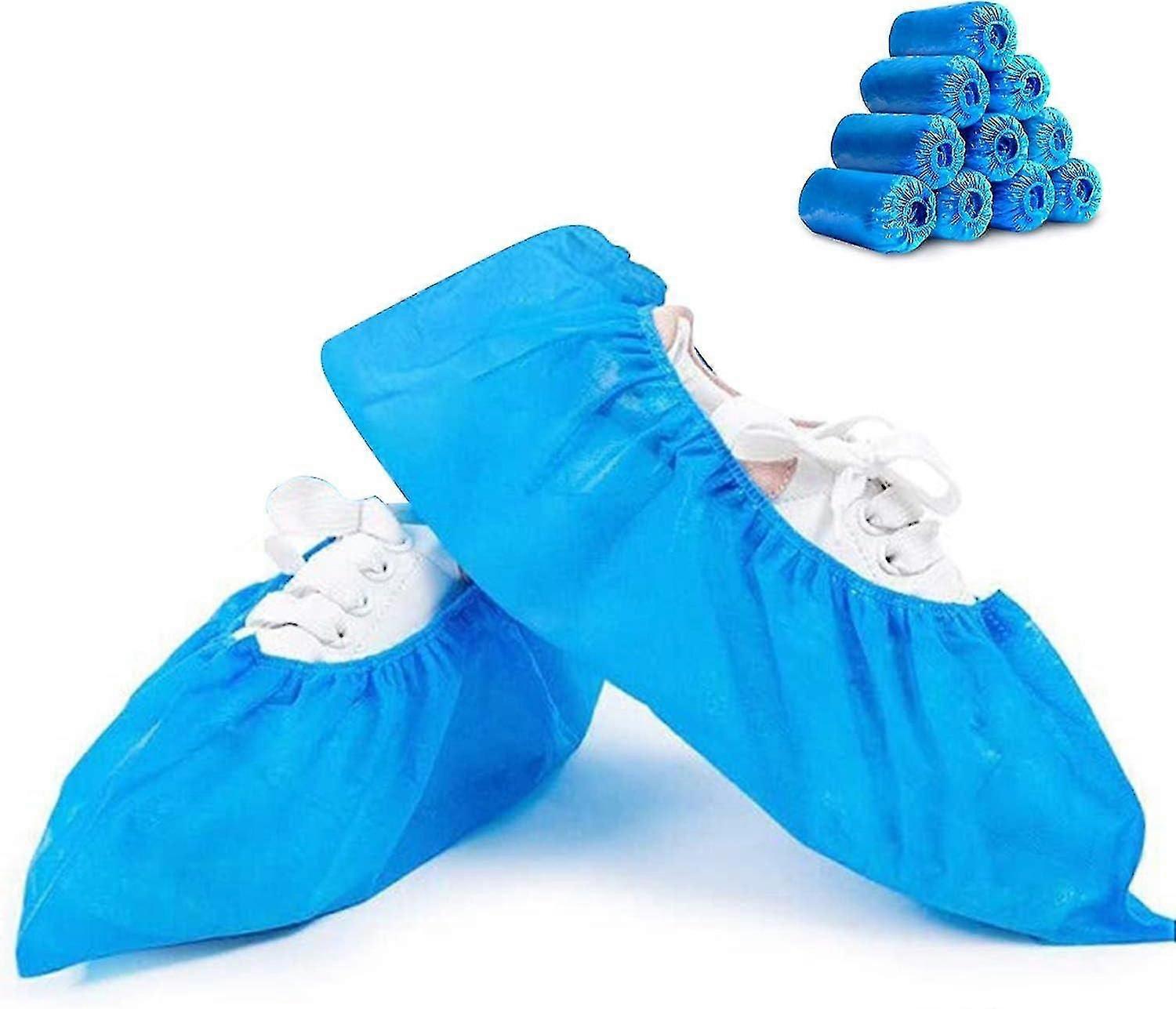 أغطية الأحذية يمكن التخلص منها -100 حزمة50 زوجا من الأحذية وأغطية التمهيد التي يمكن التخلص منها الجوارب الحذاء المقاومة للانزلاق المقاومة للانزلاق غطاء التمهيد والأحذية المتين