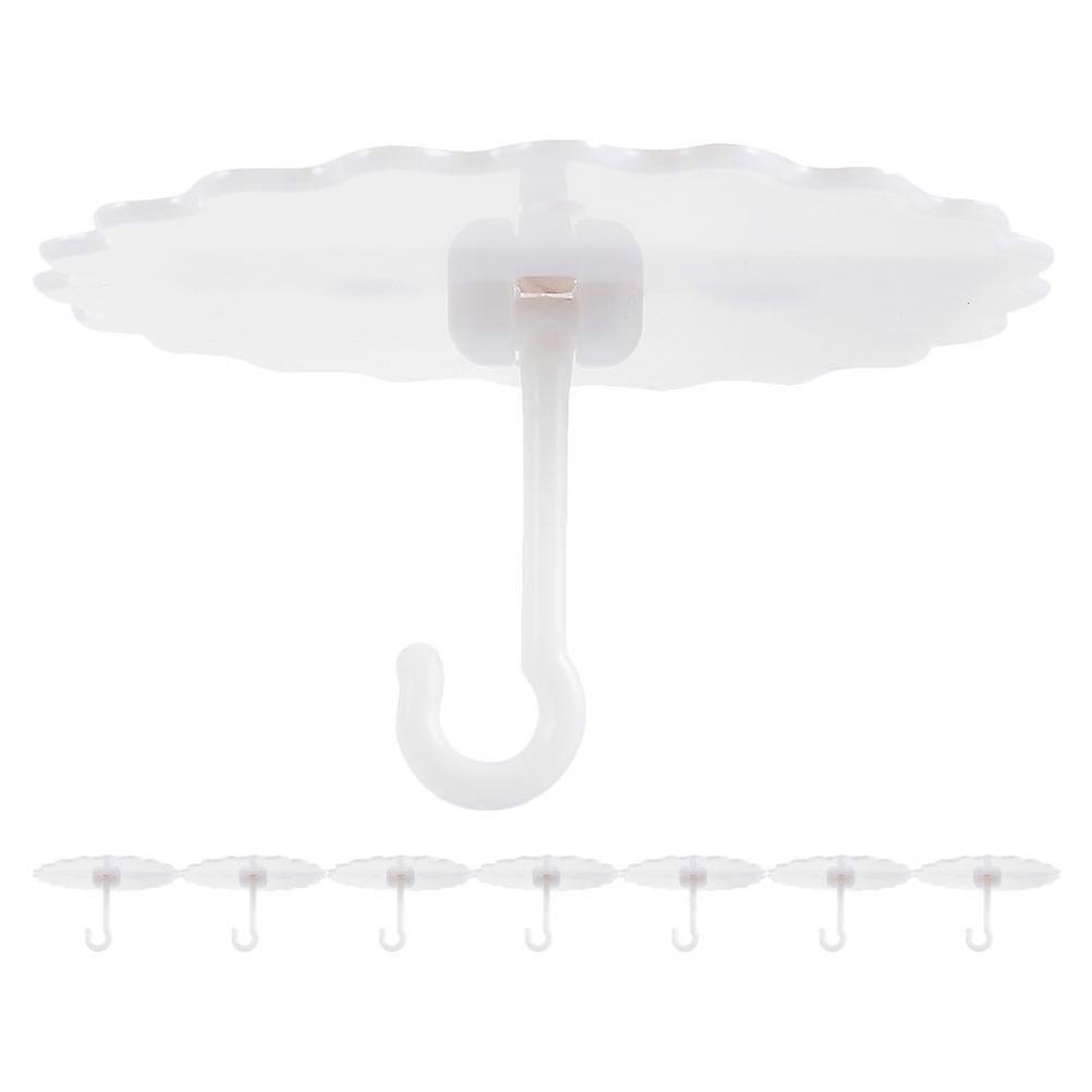 White Plastic Mosquito Net Hooks for Hanging Ceiling 8Pcs Set