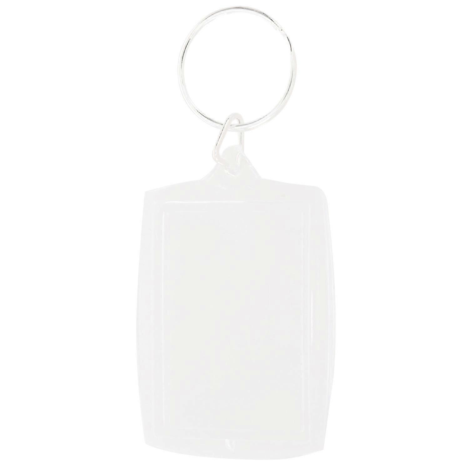 10pcs Transparent Blank Insert Photo Picture Frame Key Ring Split keychain