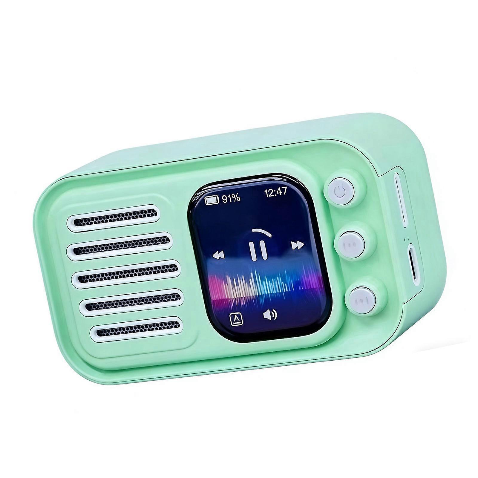 Compatible Portable Speaker Alarm Clock Featuring LED Screen Quality Sound Various Devices  green