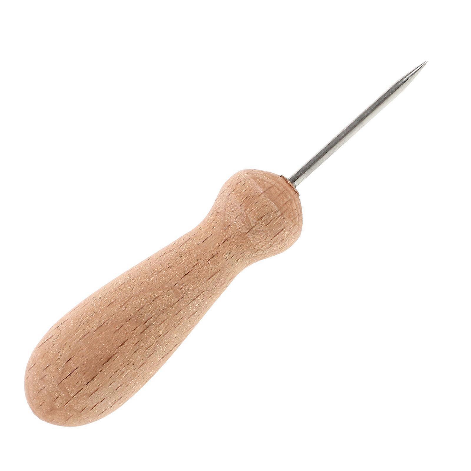 Manual Punch Awl Clay Carving Tool Wooden Handle for DIY Art