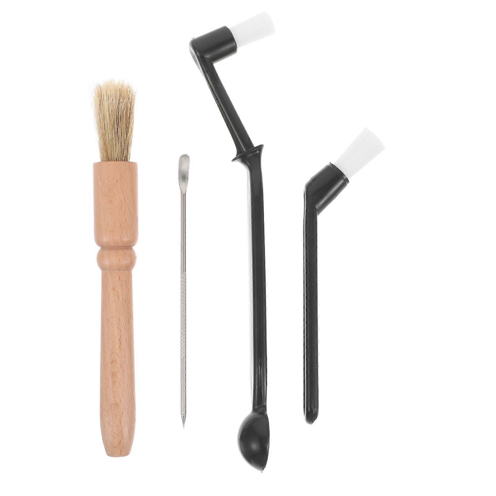 Coffee Cleaning Brush Set for Espresso Machine Use 1Set Convenient Black