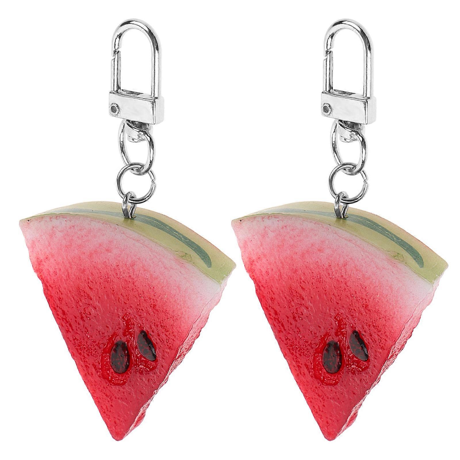 Watermelon Keychain 2Pcs Set for Decoration with Durable PVC Material