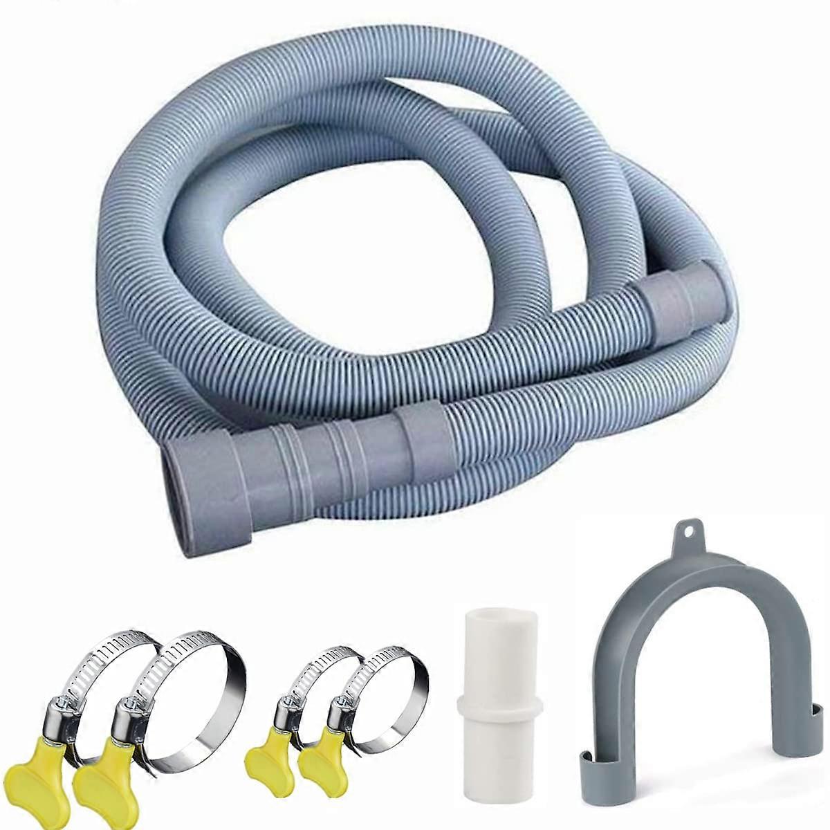 10ft Universal Washing Machine Drain Hose Extension Kit for Washer and Dishwasher, Flexible KinkResistant Design with Secure UBend Holder