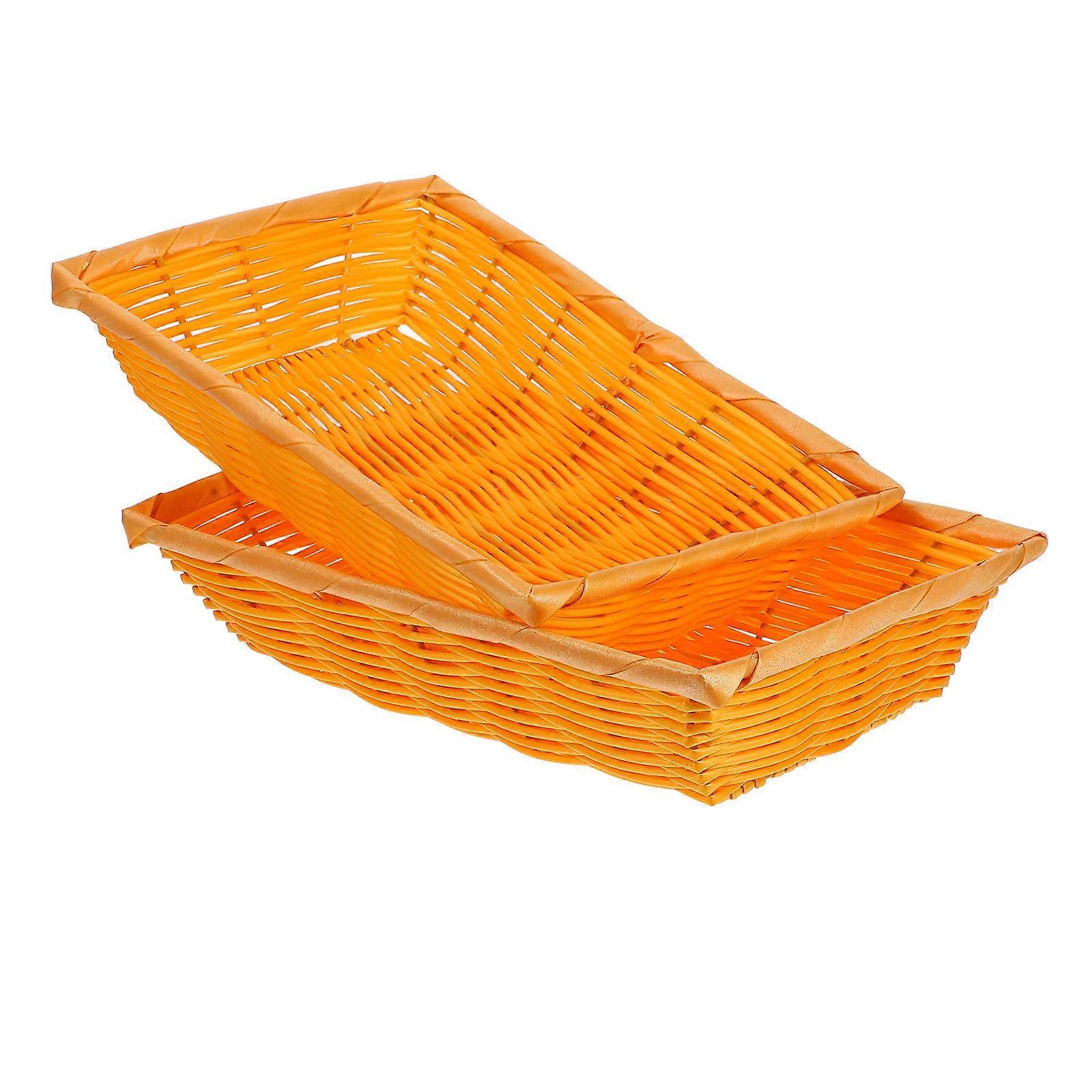 Plastic Basket Hand Woven Bread Basket for Storage in Kitchen Use