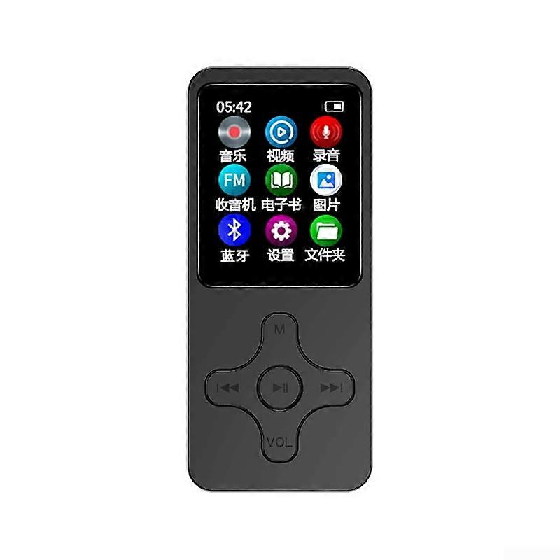 Mini MP3 Player Speaker Bluetooth Compatible HiFi Music 64GB Black Portable For Travel And Home