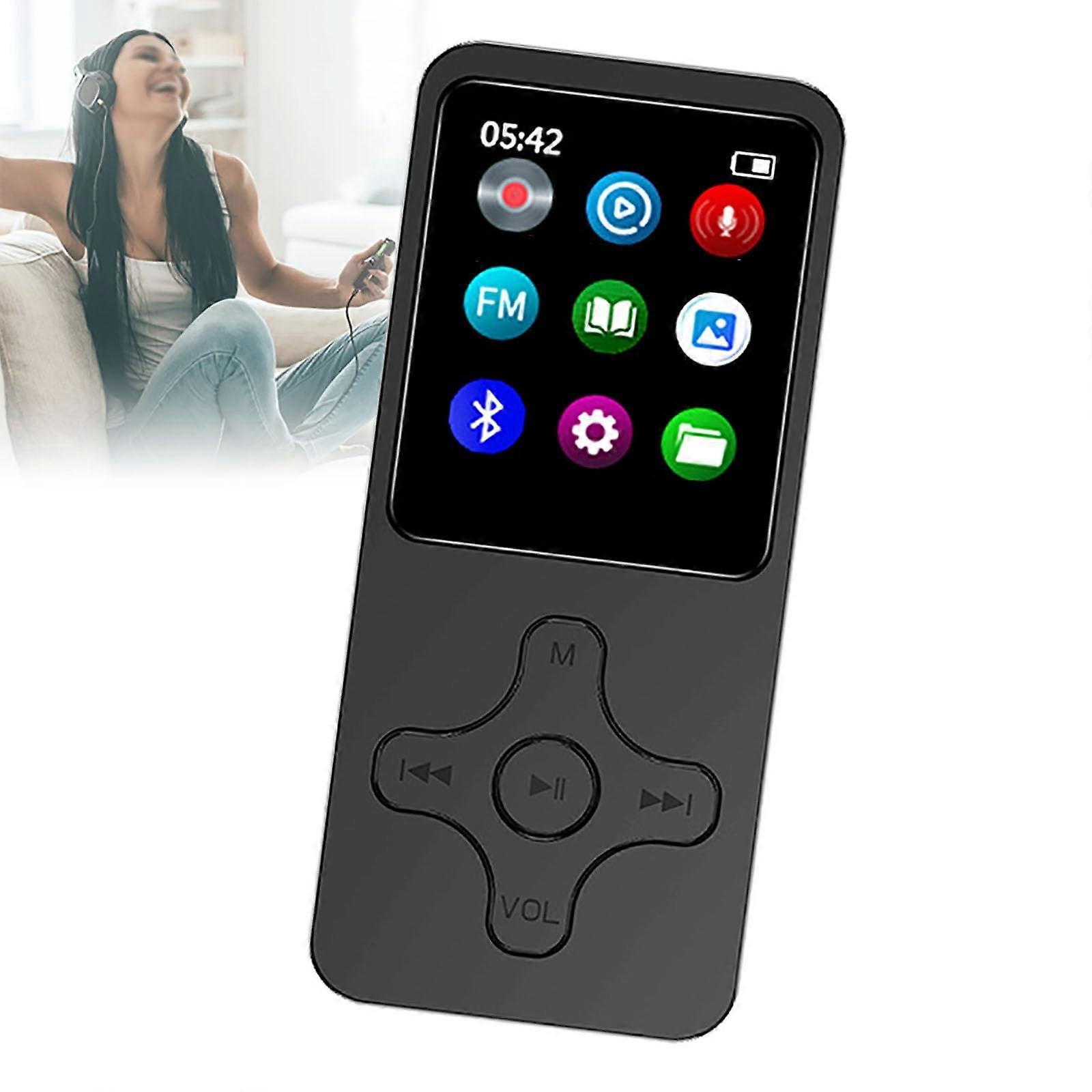 BT MP3 Music Player, 1.8Inch 16/32/64GB MP4 Video, BuiltIn Speaker, Recording, FM Radio, EBook, For Students