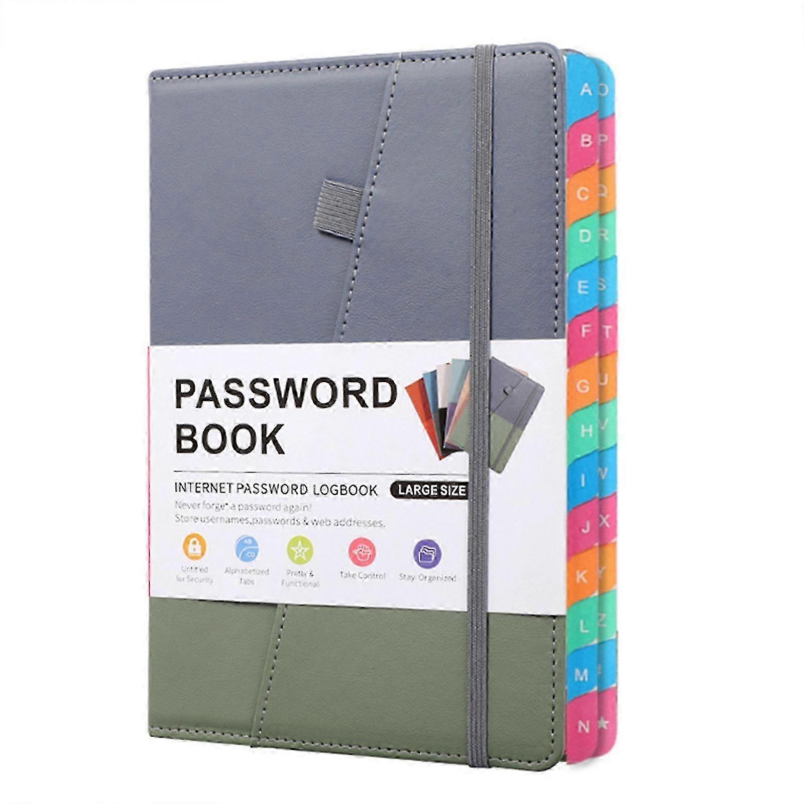 Password Organizer with Colorful Tabs for Home Office Address and Login Storage