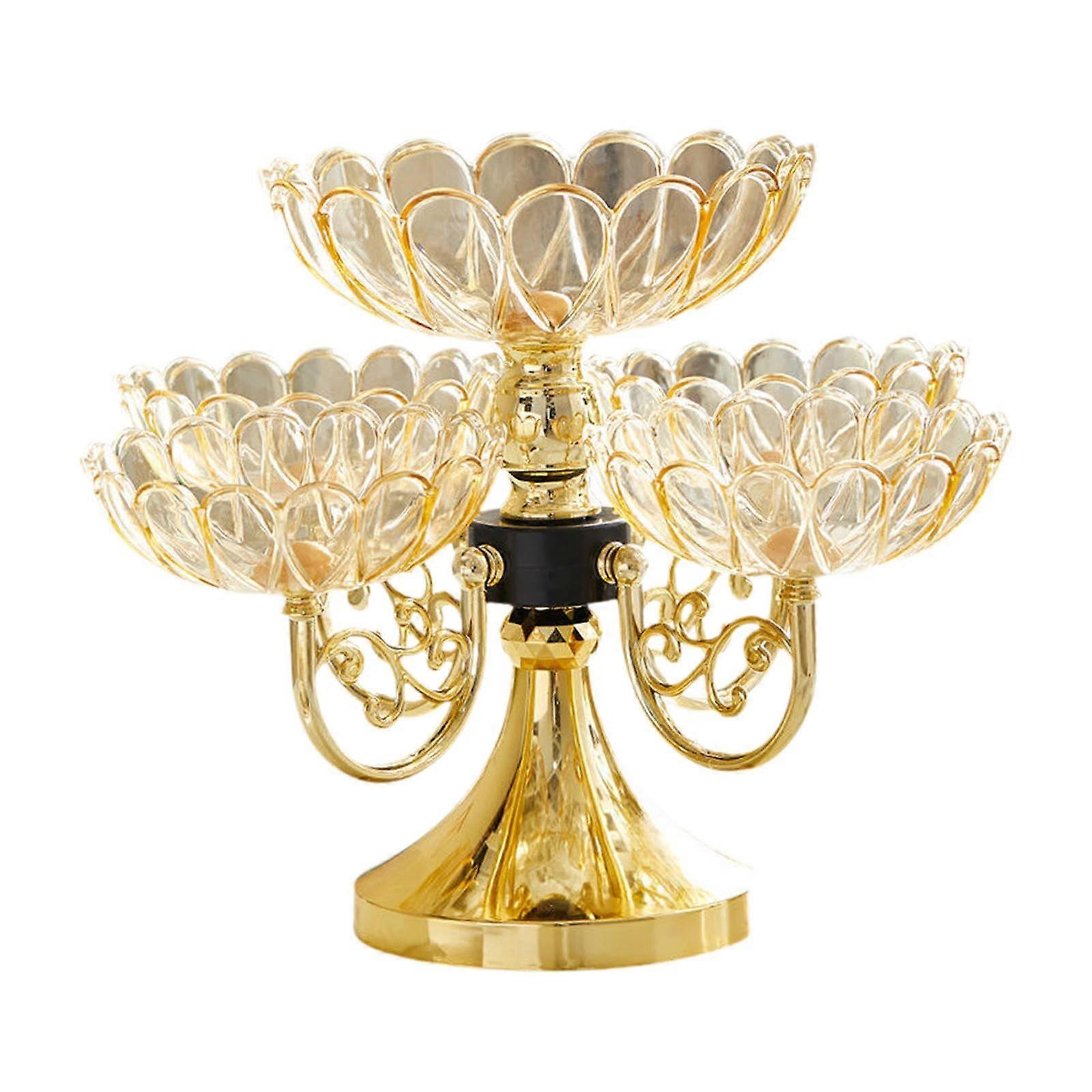 Flower Shaped Rotating Snack Serving Tray with 5 Compartments for Fruit, Dessert and Parties