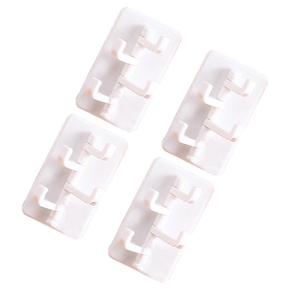Adhesive Claws Hook for Hanging Use 4Pcs Multifunction Rotating Hooks White