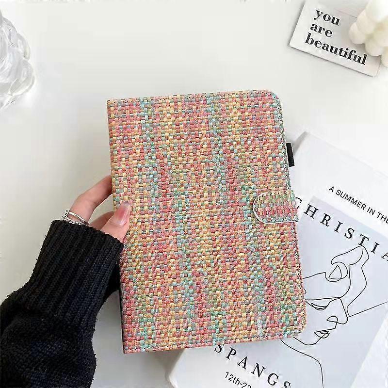 Stylish Case For Ipad 1010.9" Woven Rainbow Strap Buckle