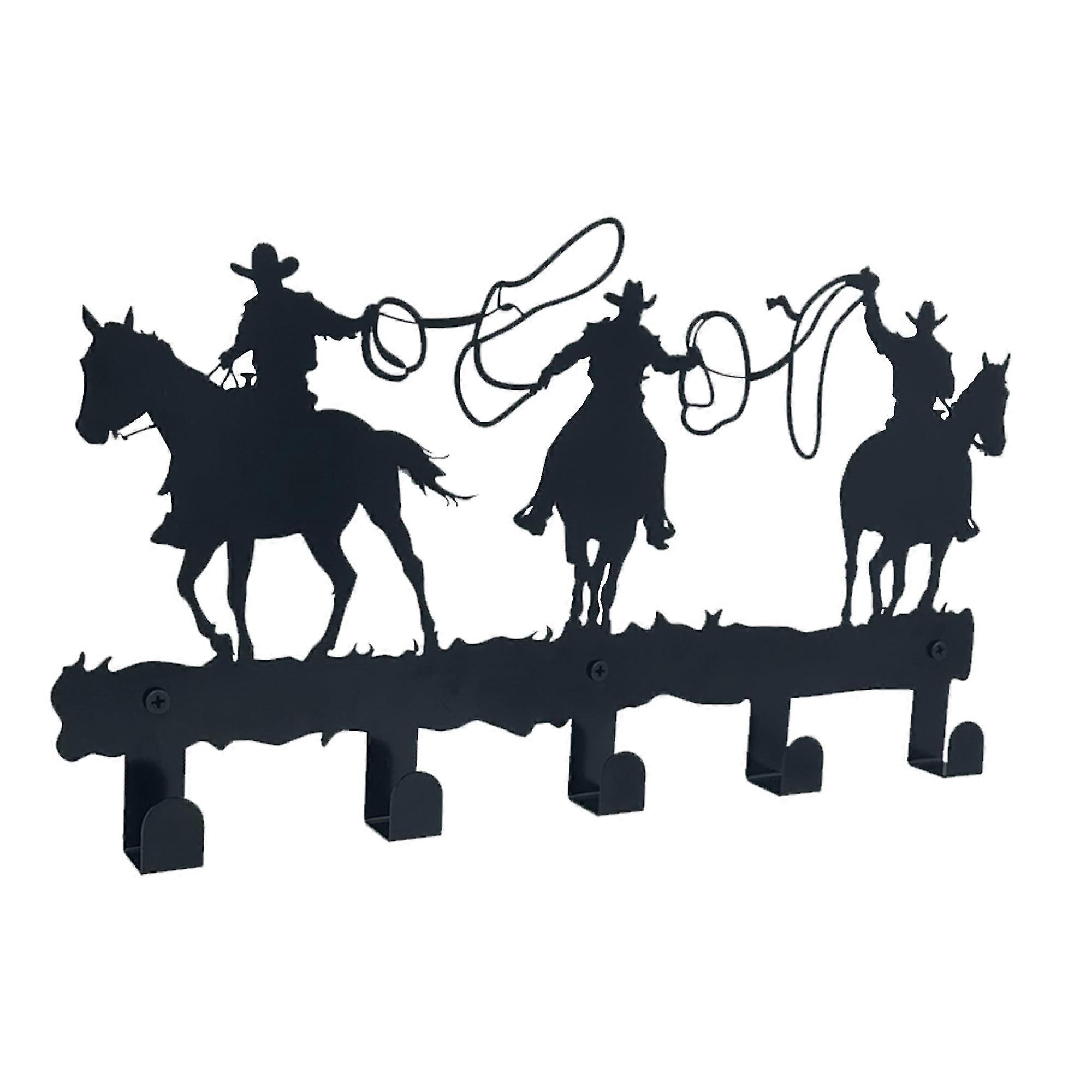 Wall Mounted Coat Hooks and Key Holder with Rustic Bear Design, 6 Hooks Entryway Organizer