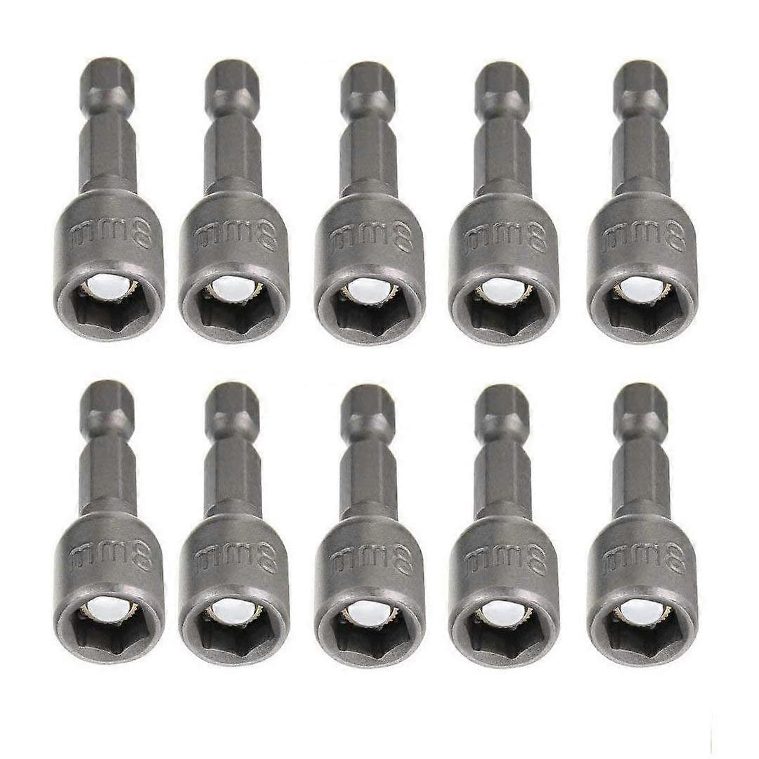 Magnetic Nut Driver Set 5/16 Inch Bits 10PCS 1/4 Hex Shank Chrome Vanadium Impact Socket